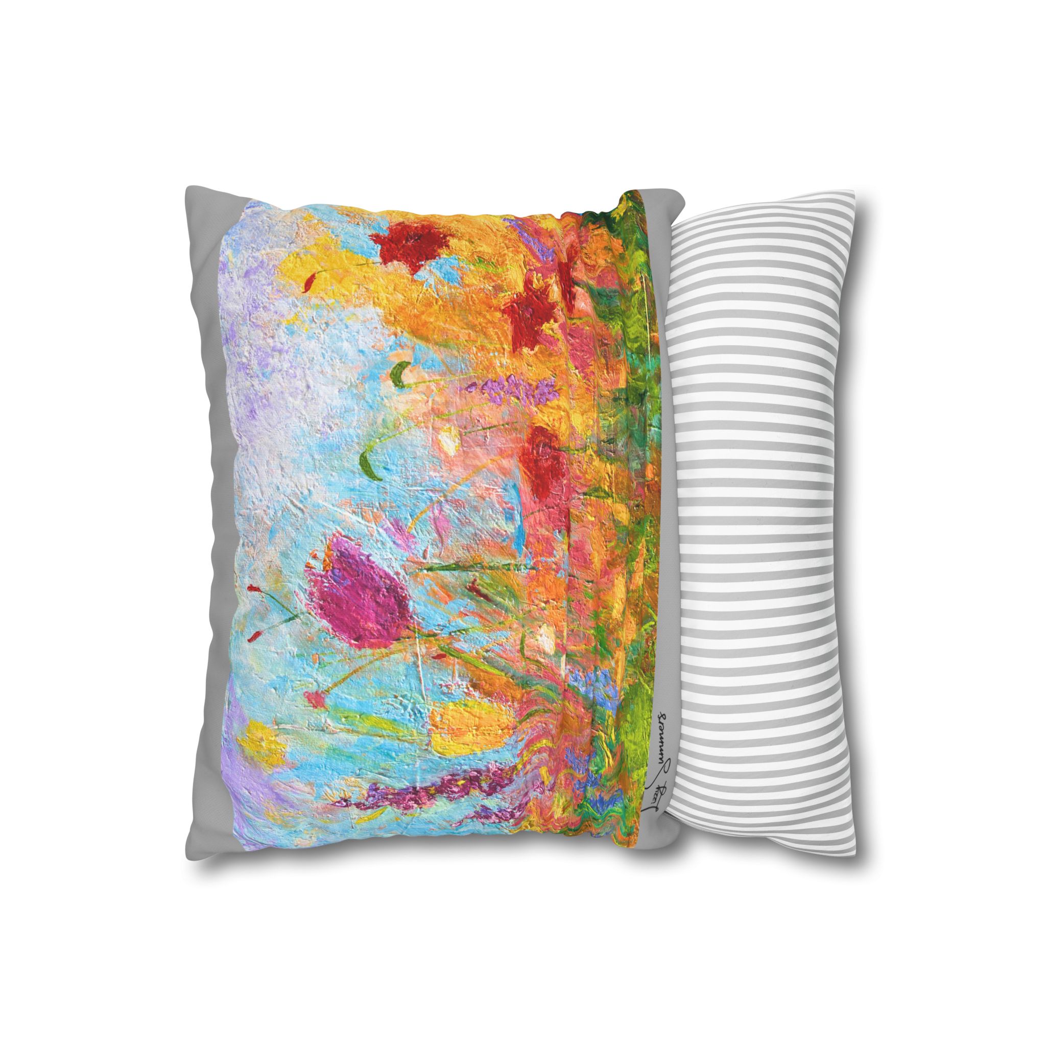Floral Canvas Pillowcase — Painted Wildflower - Image 3