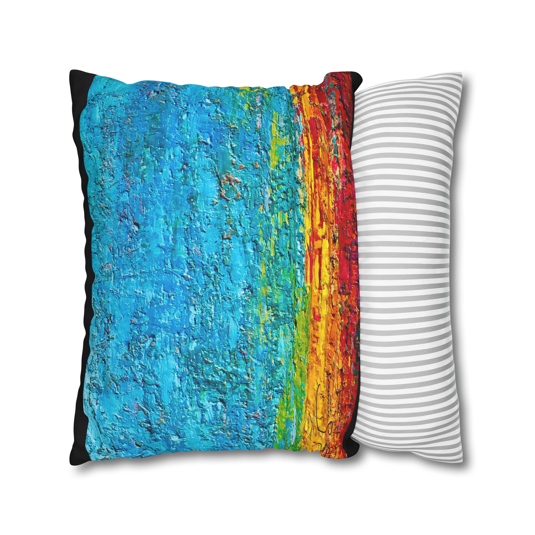 Abstract Canvas Pillowcase —Heavy Texture Painted Sunset - Image 19