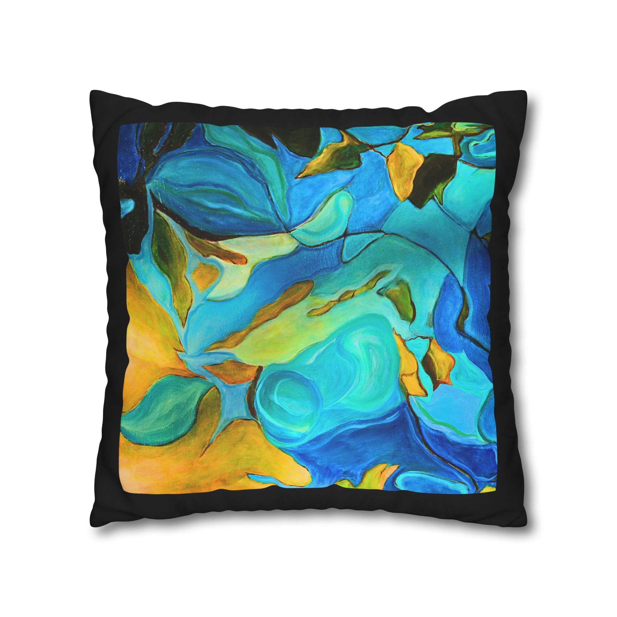 Canvas Pillowcase —River Muse Yellow, Blue and Green - Image 13