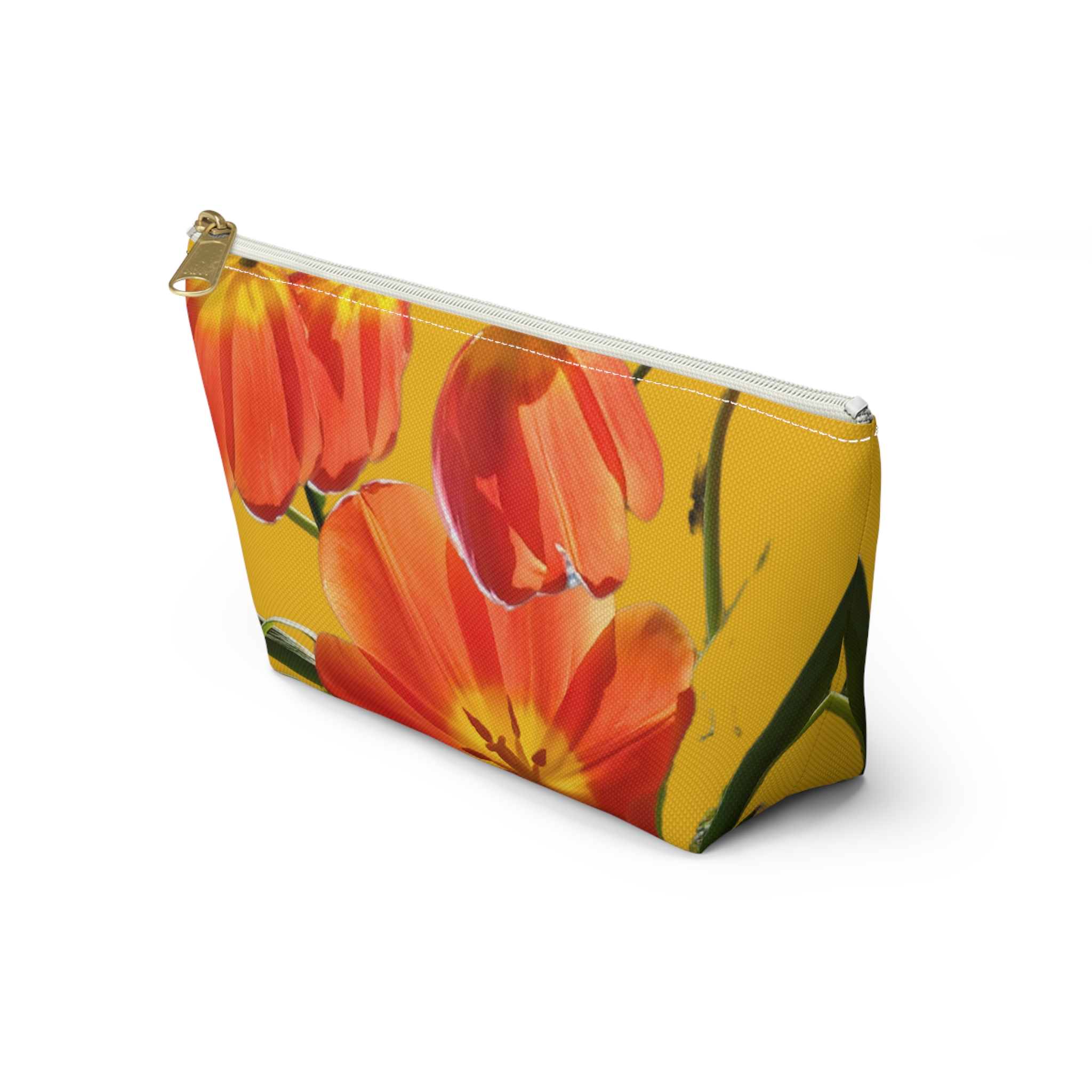 Accessory Pouch w T-bottom Tulips on Yellow - Image 15