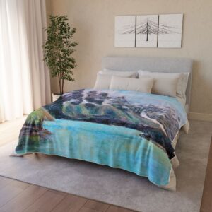Colorful Fleece Sherpa Blanket - Moriane Lake