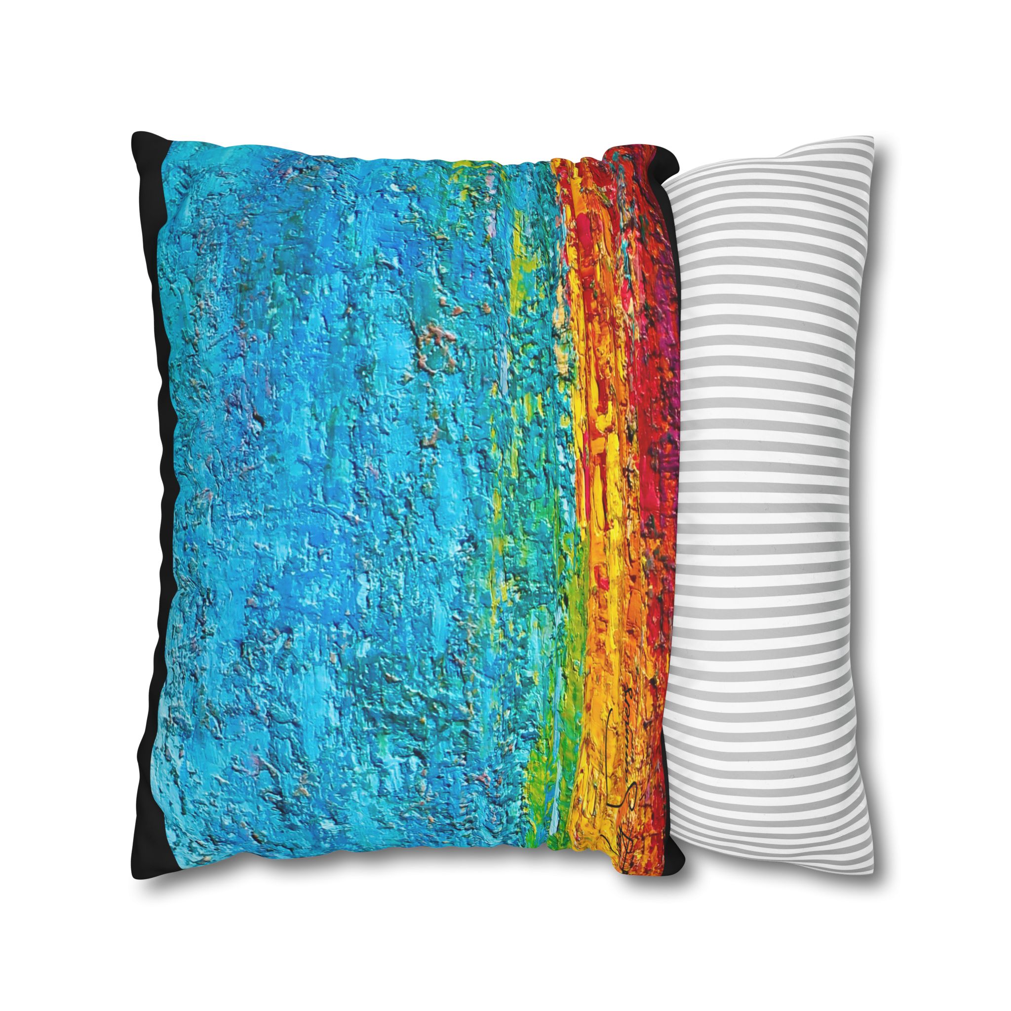 Abstract Canvas Pillowcase —Heavy Texture Painted Sunset - Image 17