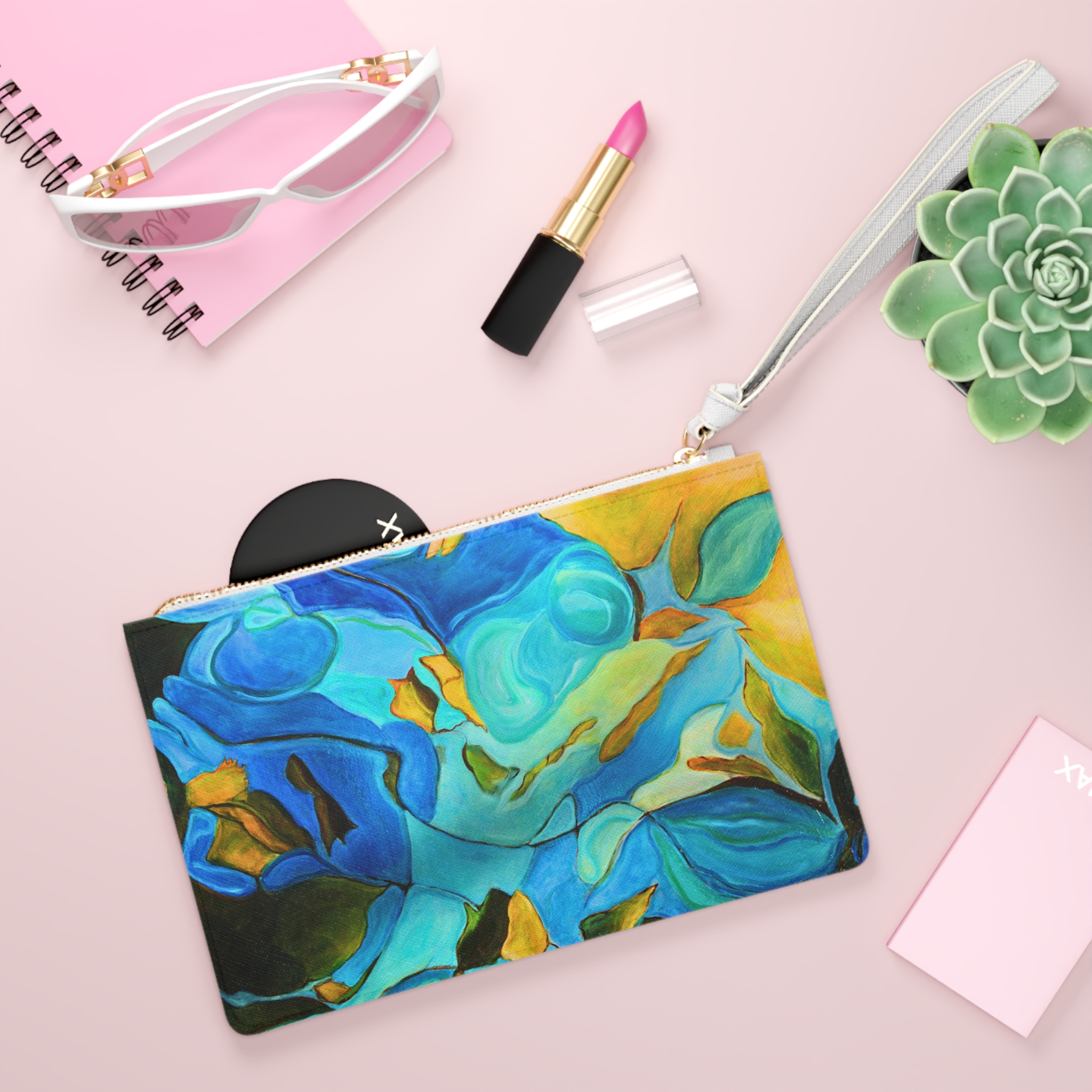 Clutch Bag - River Muse in Blue and Teal - Image 4