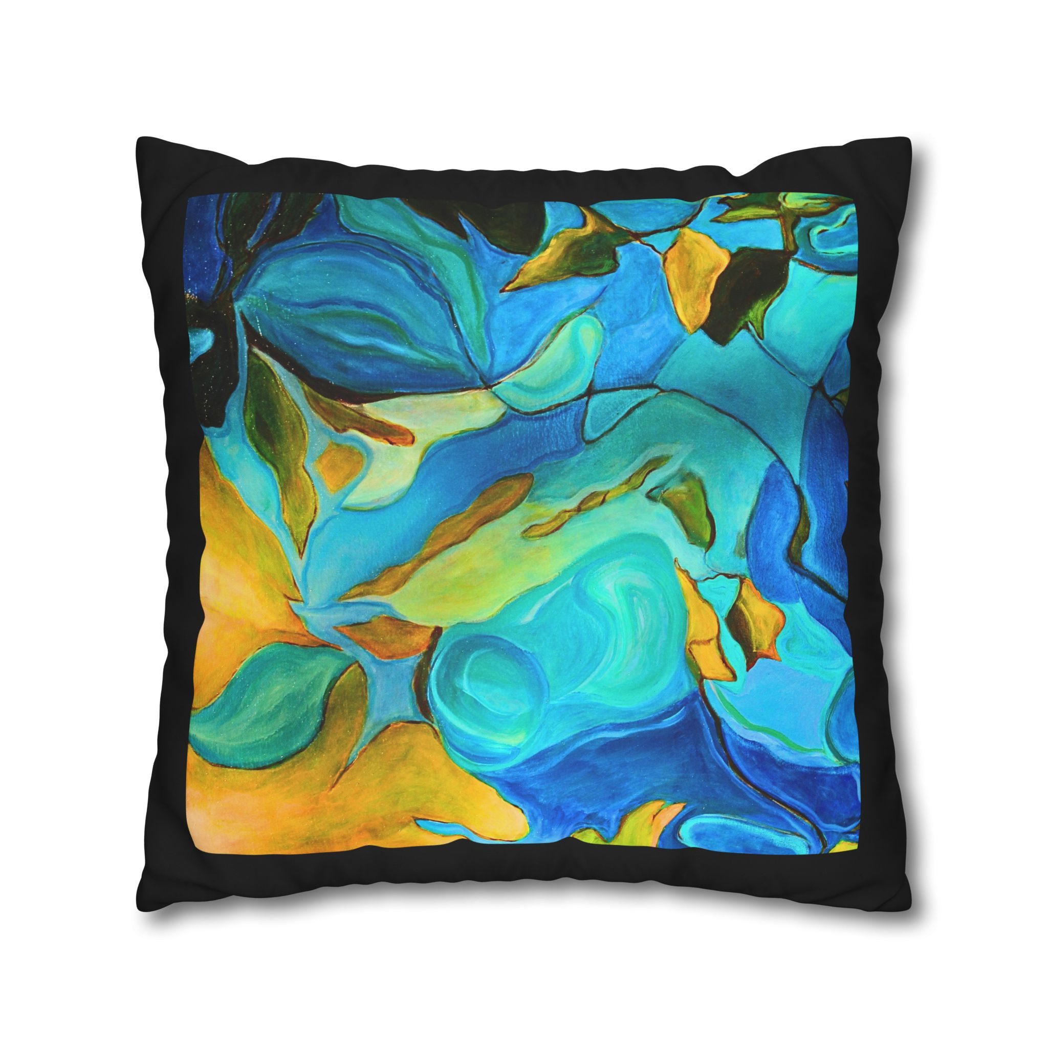 Canvas Pillowcase —River Muse Yellow, Blue and Green - Image 18