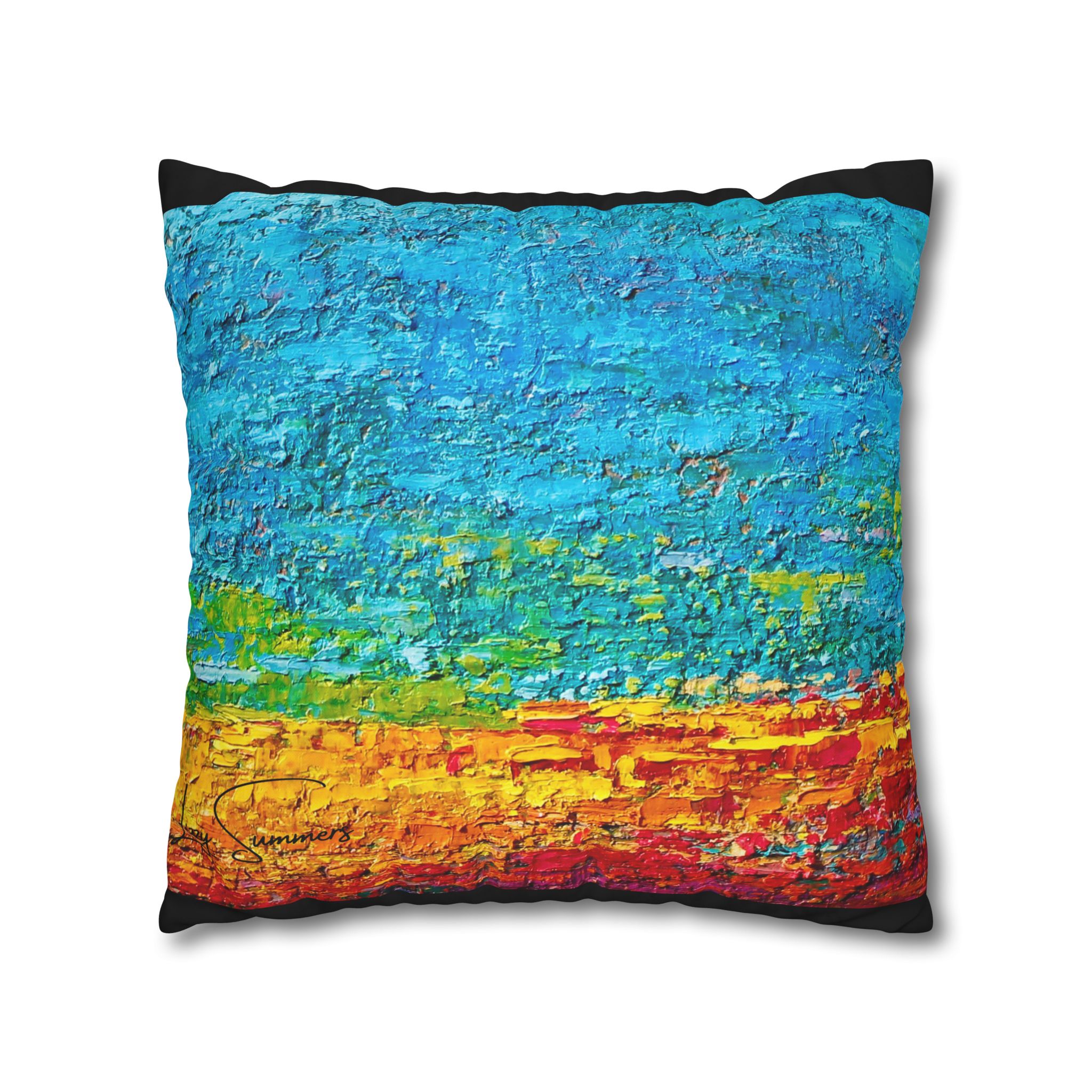 Abstract Canvas Pillowcase —Heavy Texture Painted Sunset - Image 13