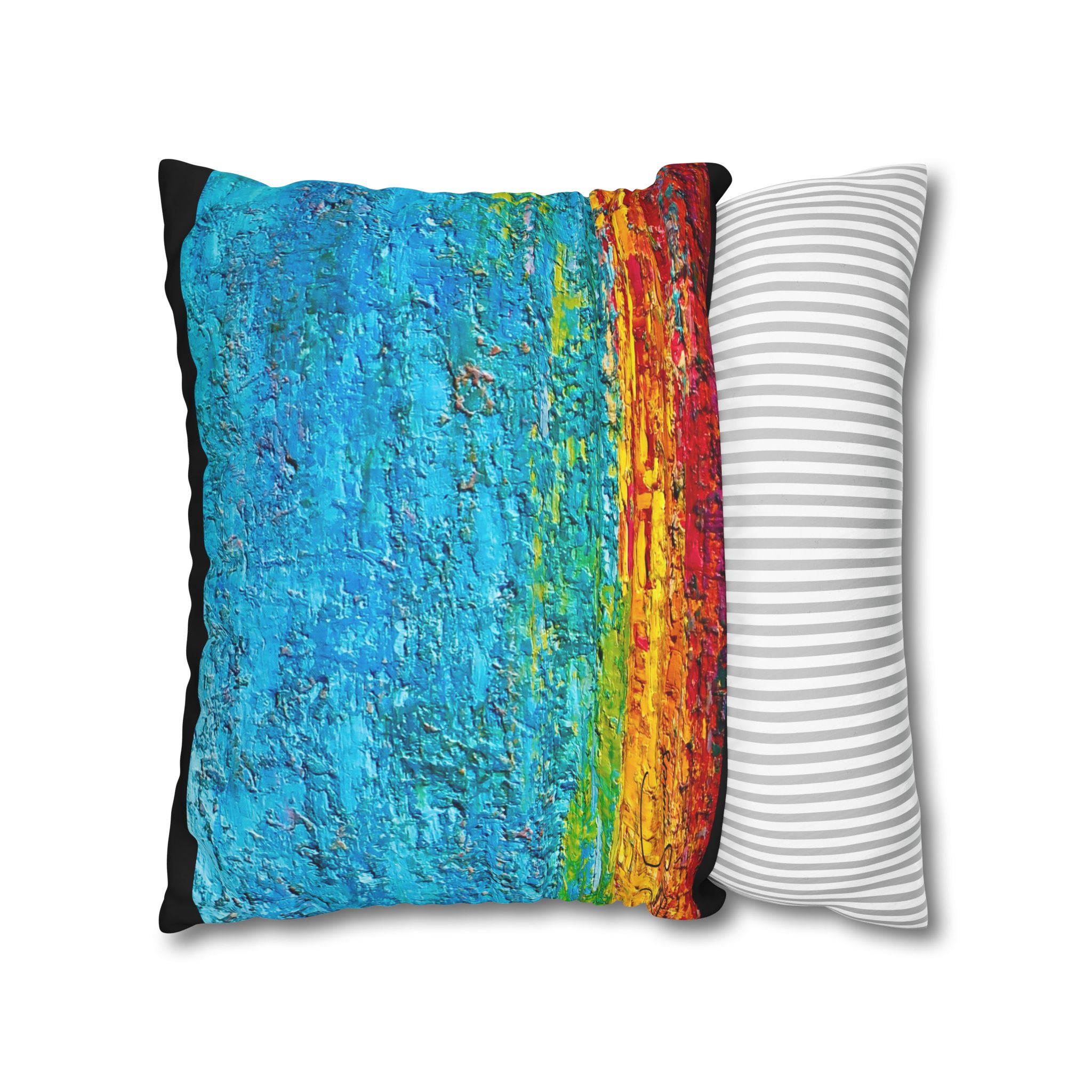 Abstract Canvas Pillowcase —Heavy Texture Painted Sunset - Image 14