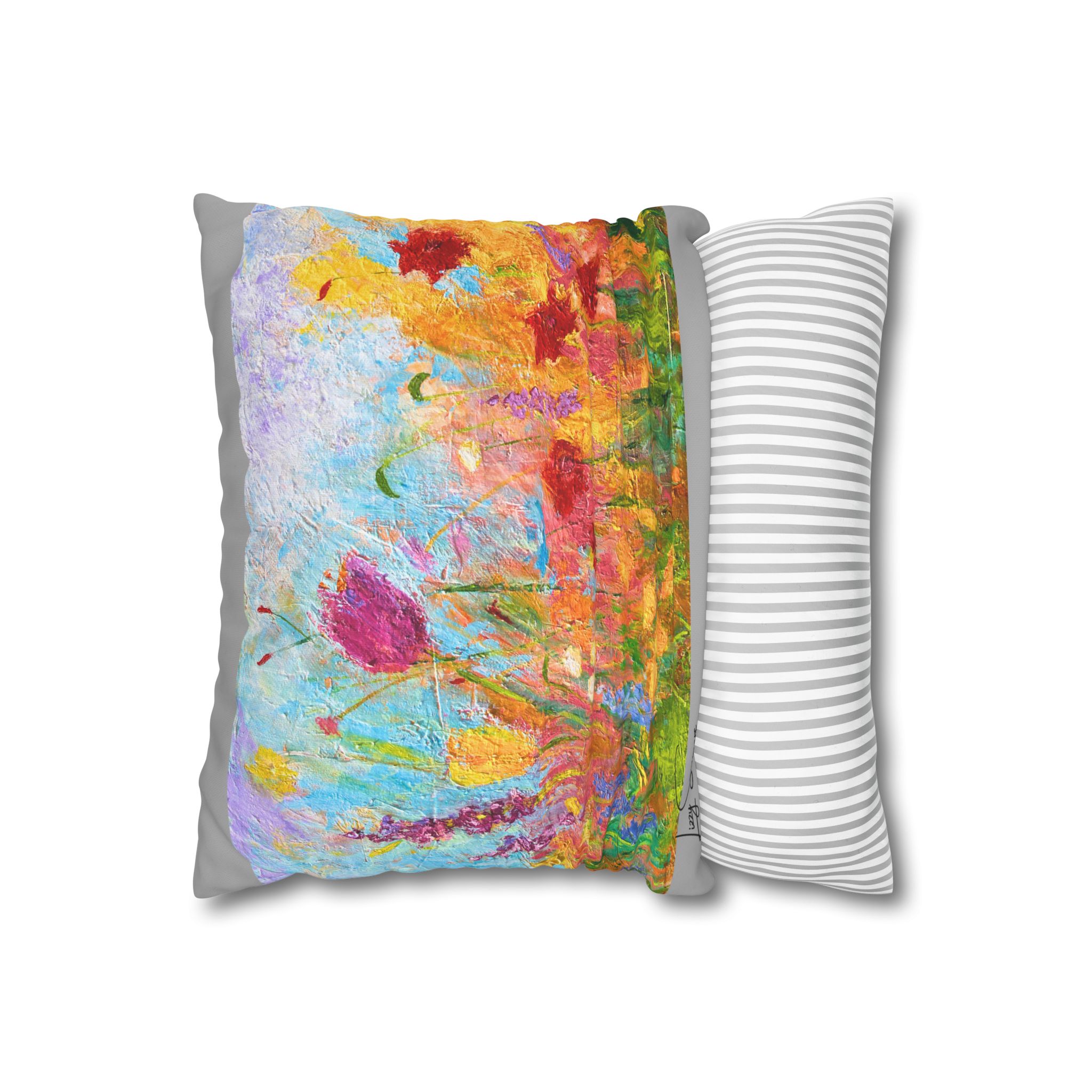 Floral Canvas Pillowcase — Painted Wildflower - Image 2