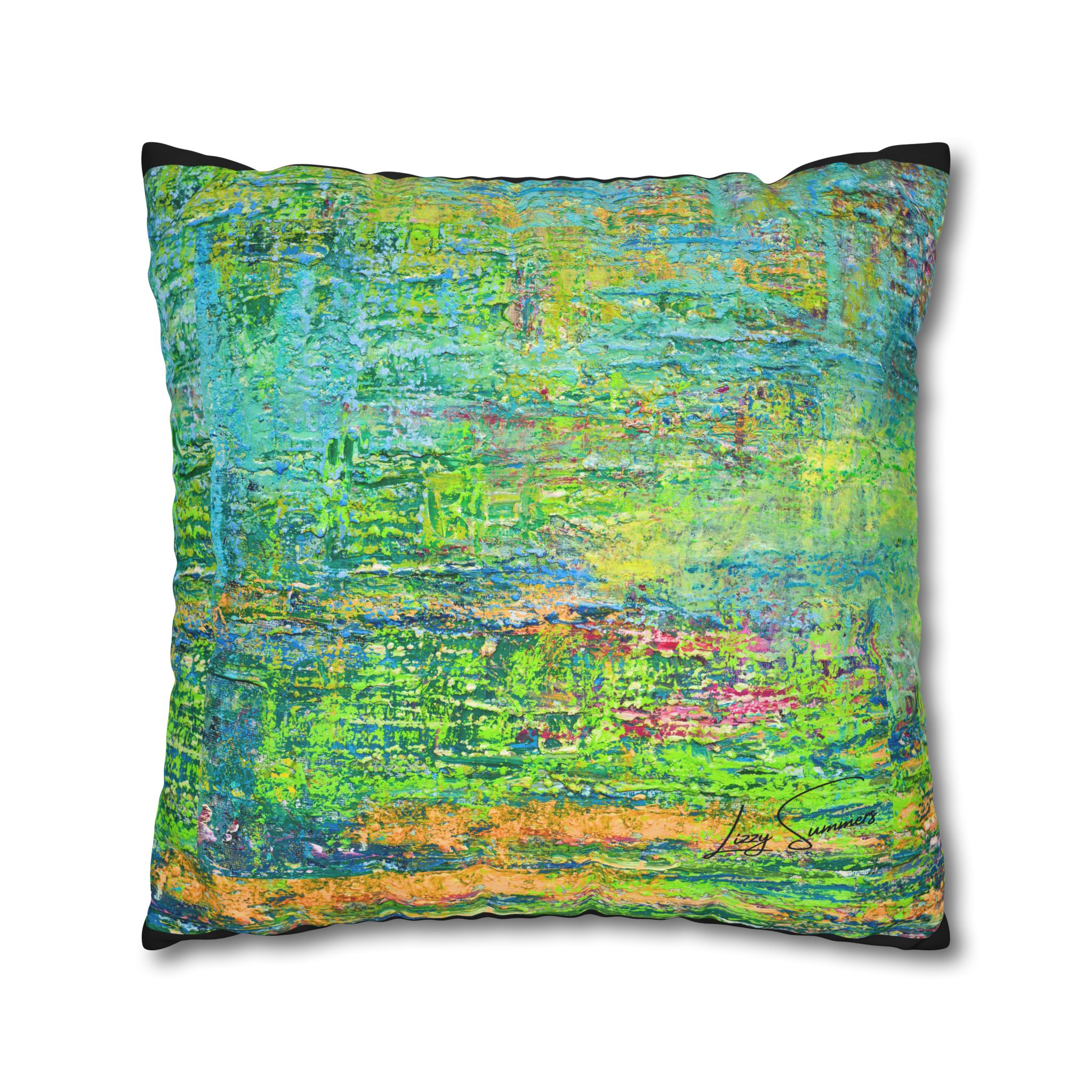 Abstract Canvas Pillowcase — Shimmering Neon Green - Image 18
