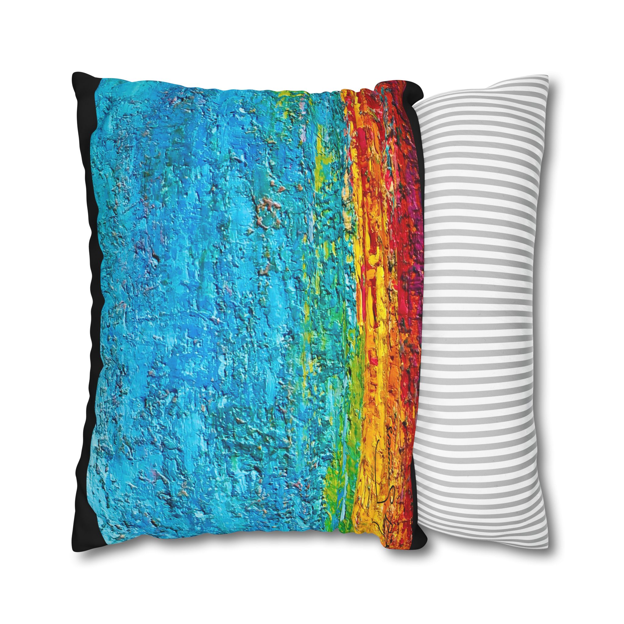 Abstract Canvas Pillowcase —Heavy Texture Painted Sunset - Image 22