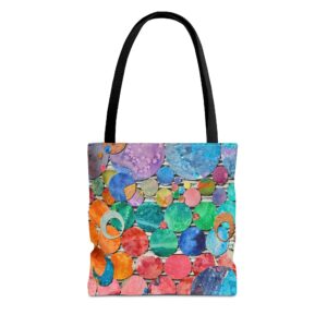 Pop's Dots Pink and Teal Tote Bag