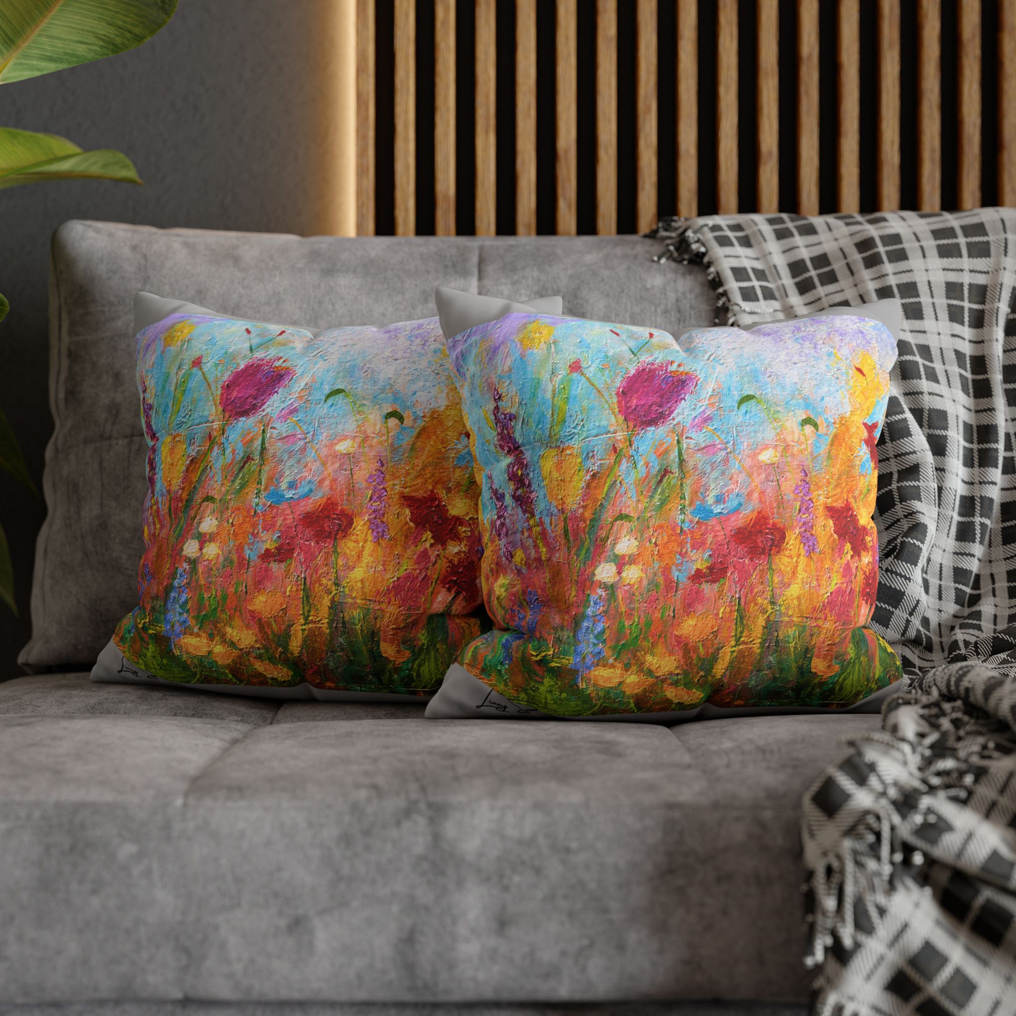 Floral Canvas Pillowcase — Painted Wildflower - Image 6