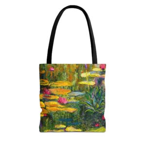 Painted Waterlilies Tote Bag