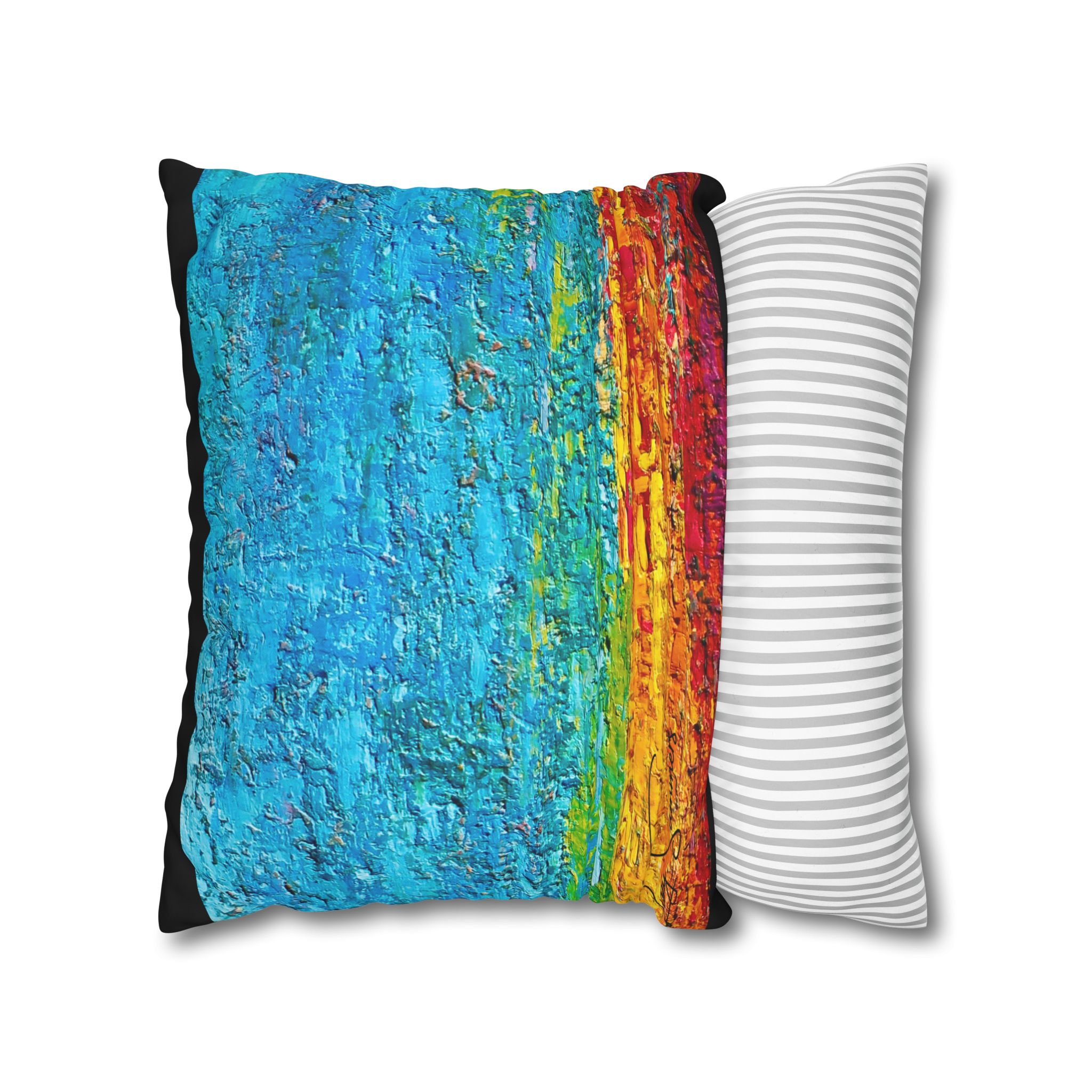Abstract Canvas Pillowcase —Heavy Texture Painted Sunset - Image 12