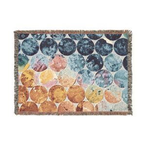 Colorful Woven Blanket - Cozy Blues and Oranges