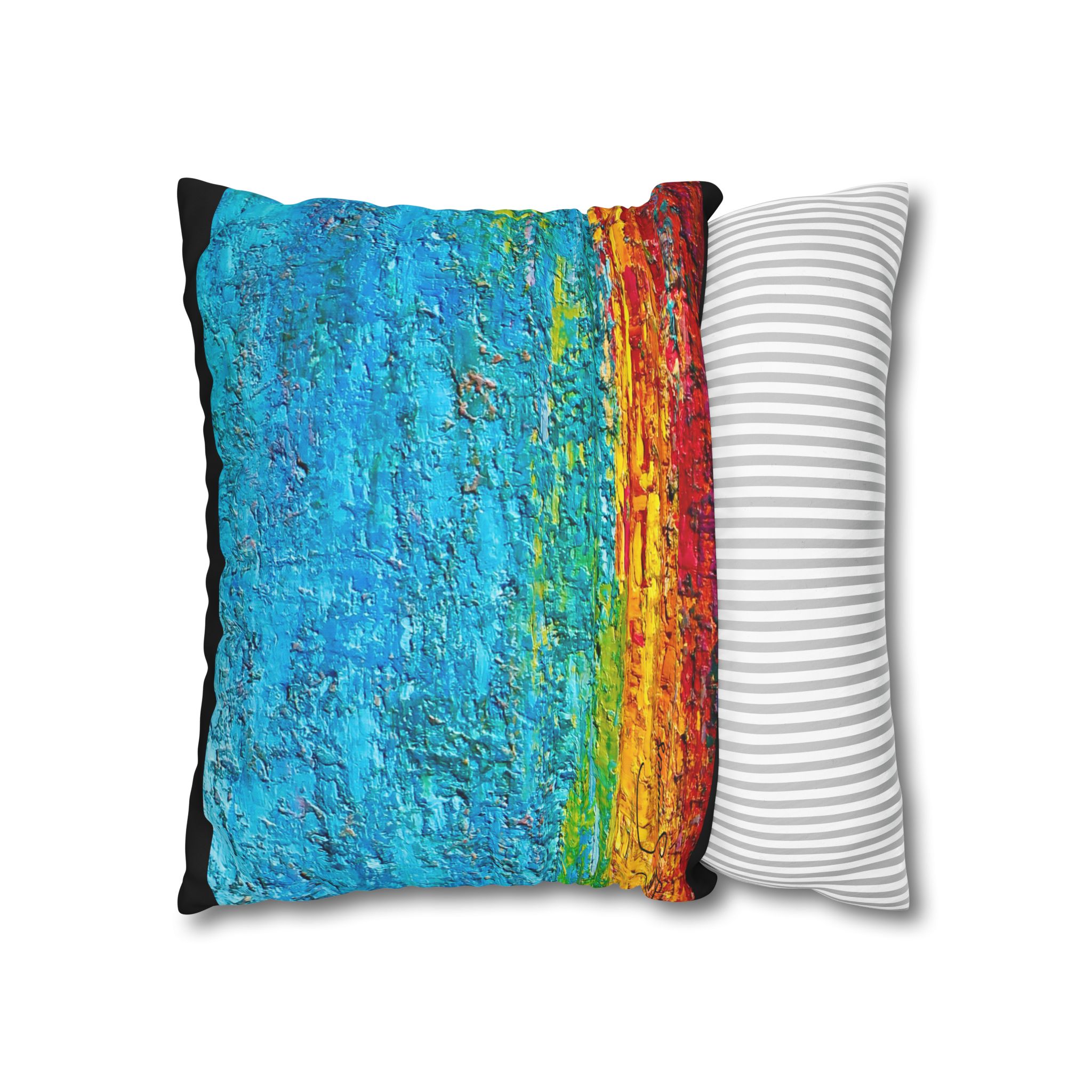 Abstract Canvas Pillowcase —Heavy Texture Painted Sunset - Image 9