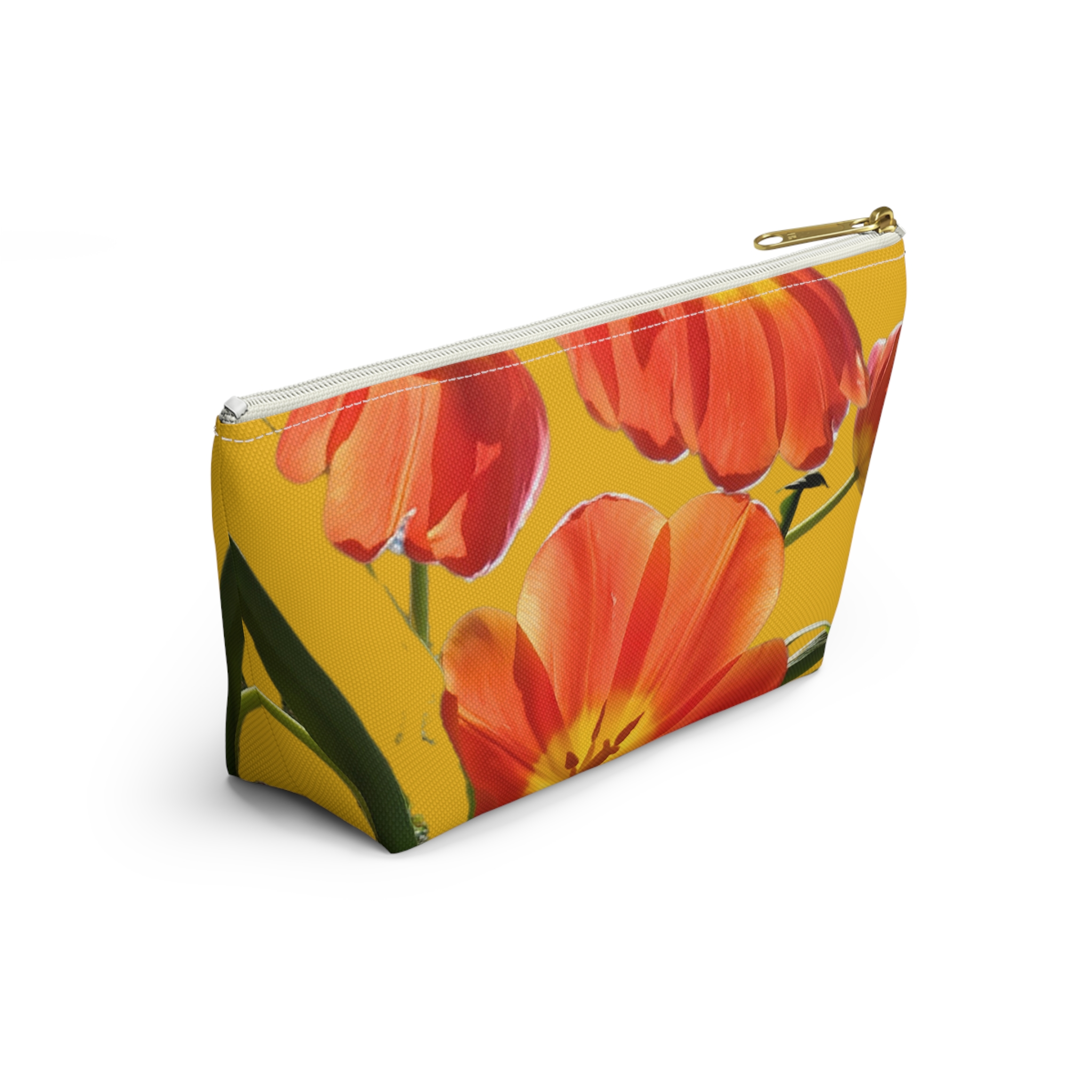 Accessory Pouch w T-bottom Tulips on Yellow - Image 16