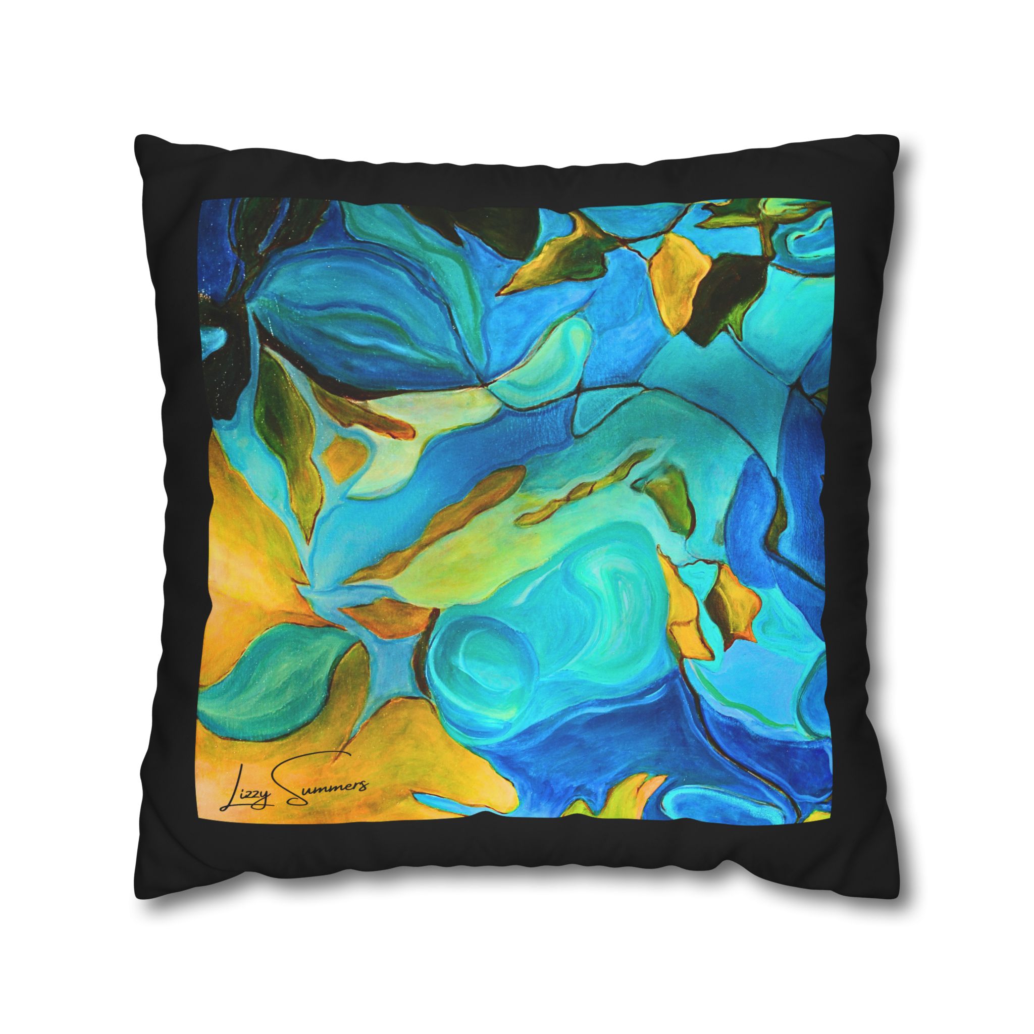 Canvas Pillowcase —River Muse Yellow, Blue and Green - Image 20