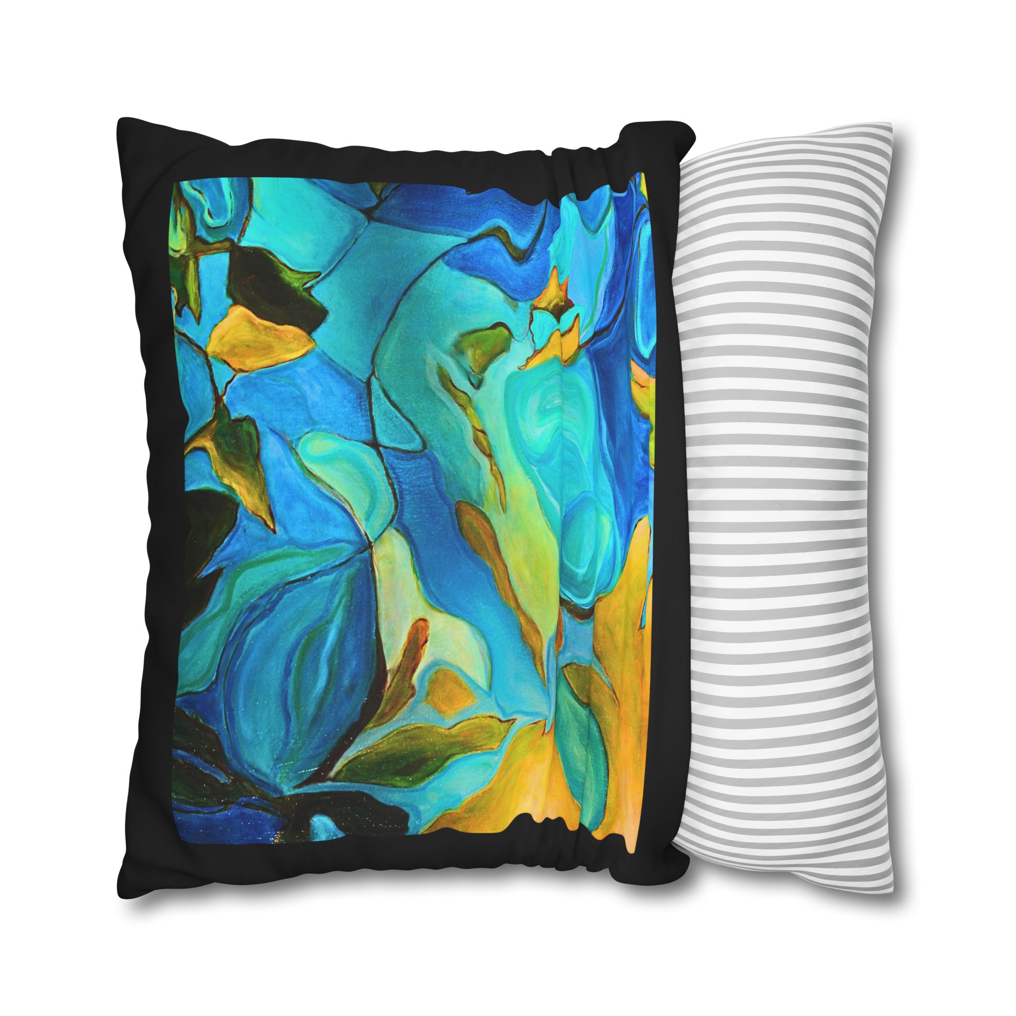 Canvas Pillowcase —River Muse Yellow, Blue and Green - Image 24