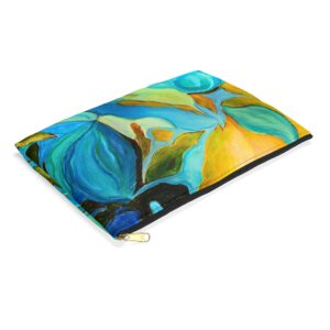Flat Accessory Pouch River Muse Teals and Blue