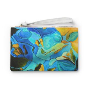 Clutch Bag - River Muse in Blue and Teal