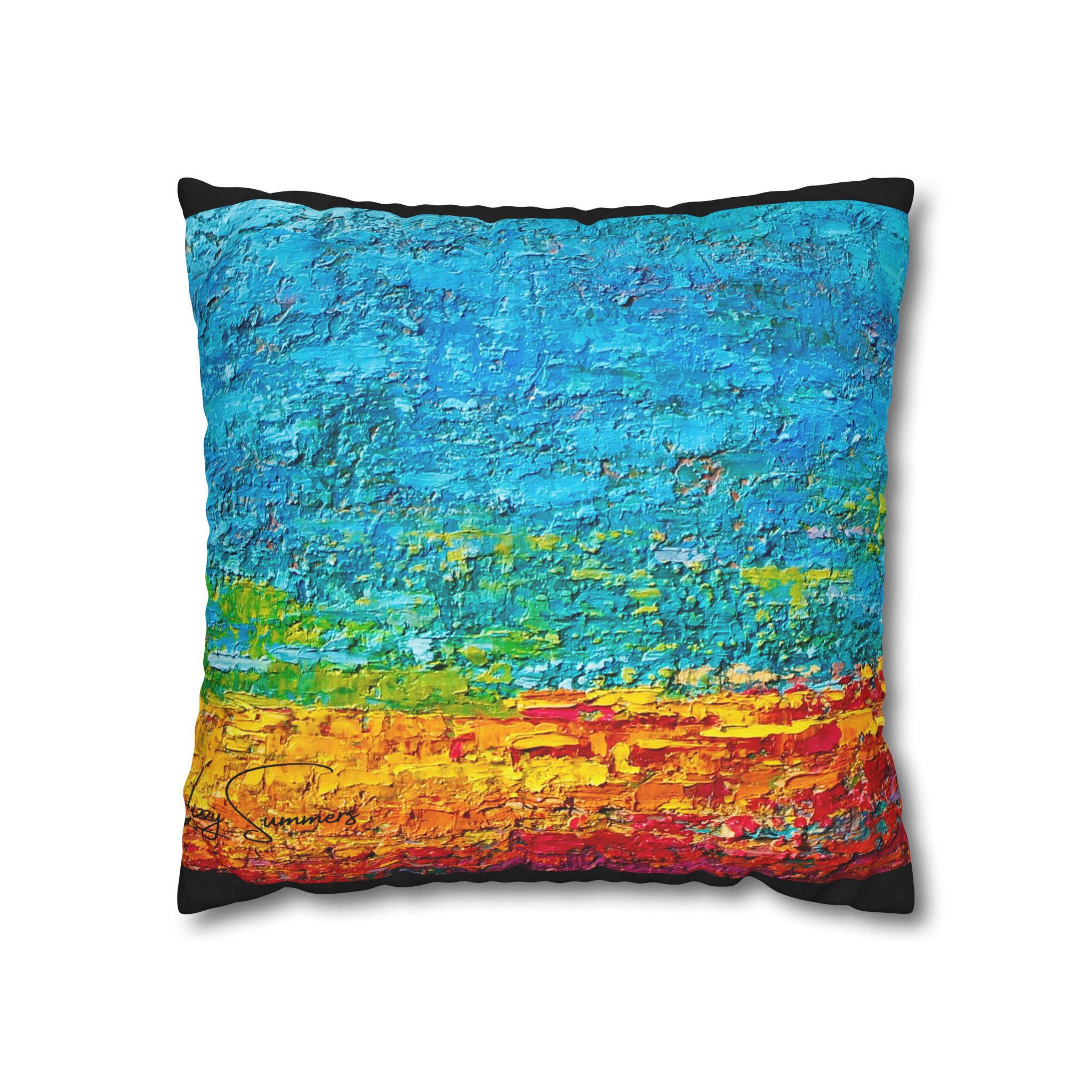 Abstract Canvas Pillowcase —Heavy Texture Painted Sunset - Image 10
