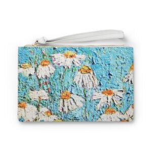 Clutch Bag Daisies Blue Sky