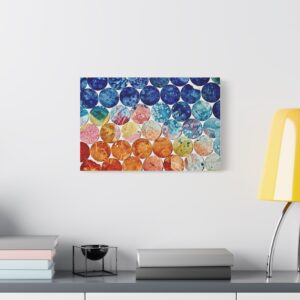 Pops Dots Blue and Orange Canvas Print--
