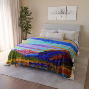 Colorful Fleece Sherpa Blanket -Big Sky Pastel