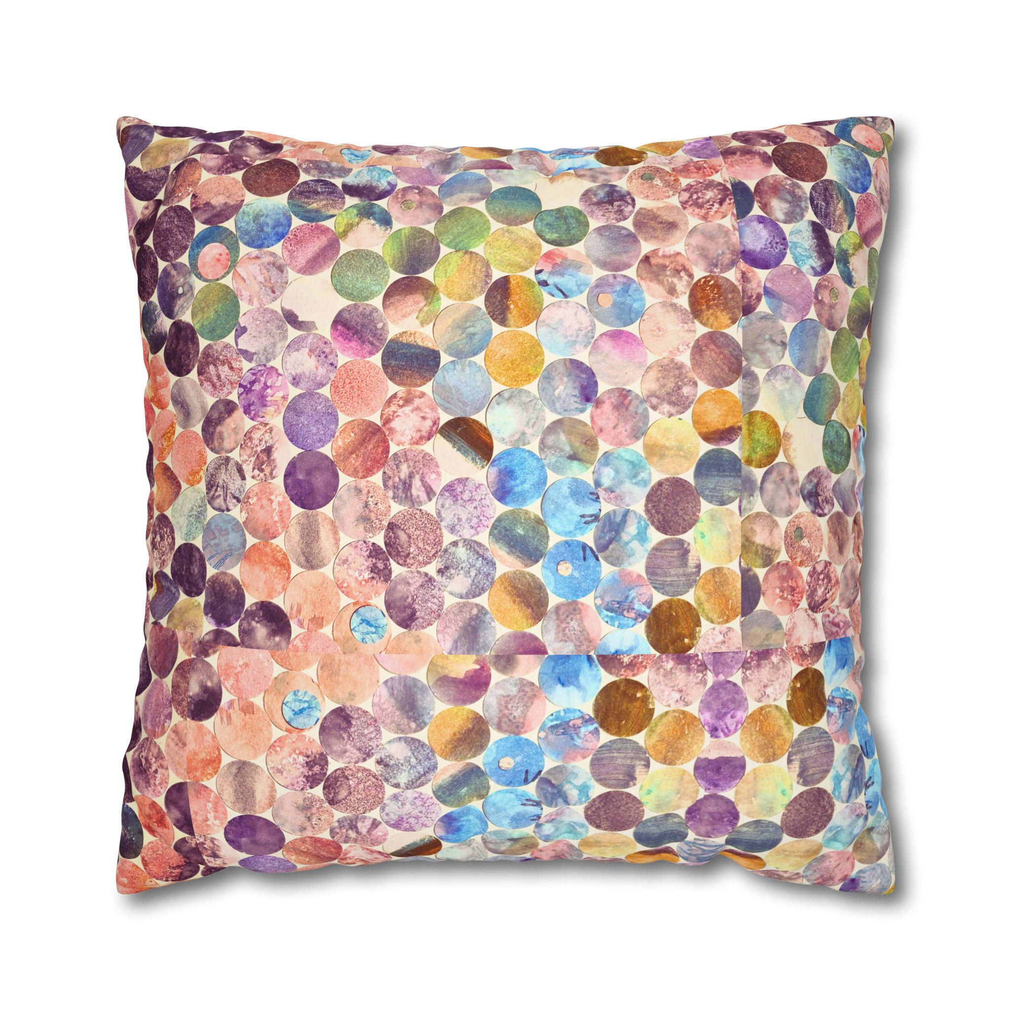 Canvas Square Pillowcase —Multicolored Paper Dots - Image 25