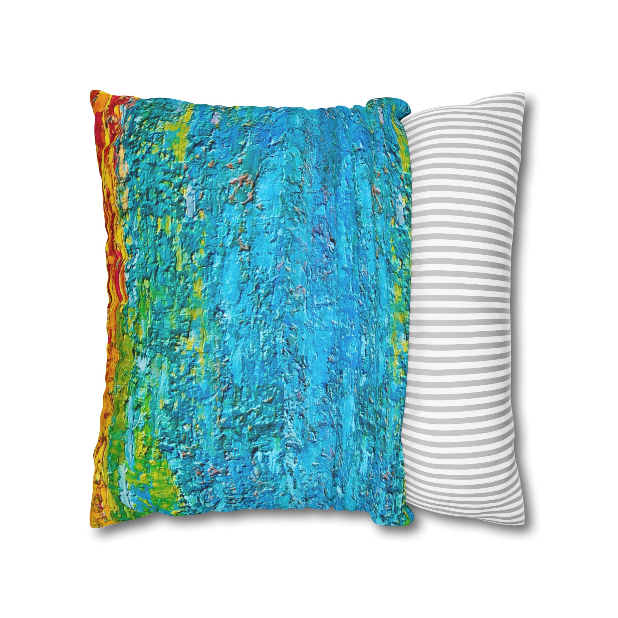 Abstract Canvas Pillowcase —Painted Blue Heavy Texture - Image 12