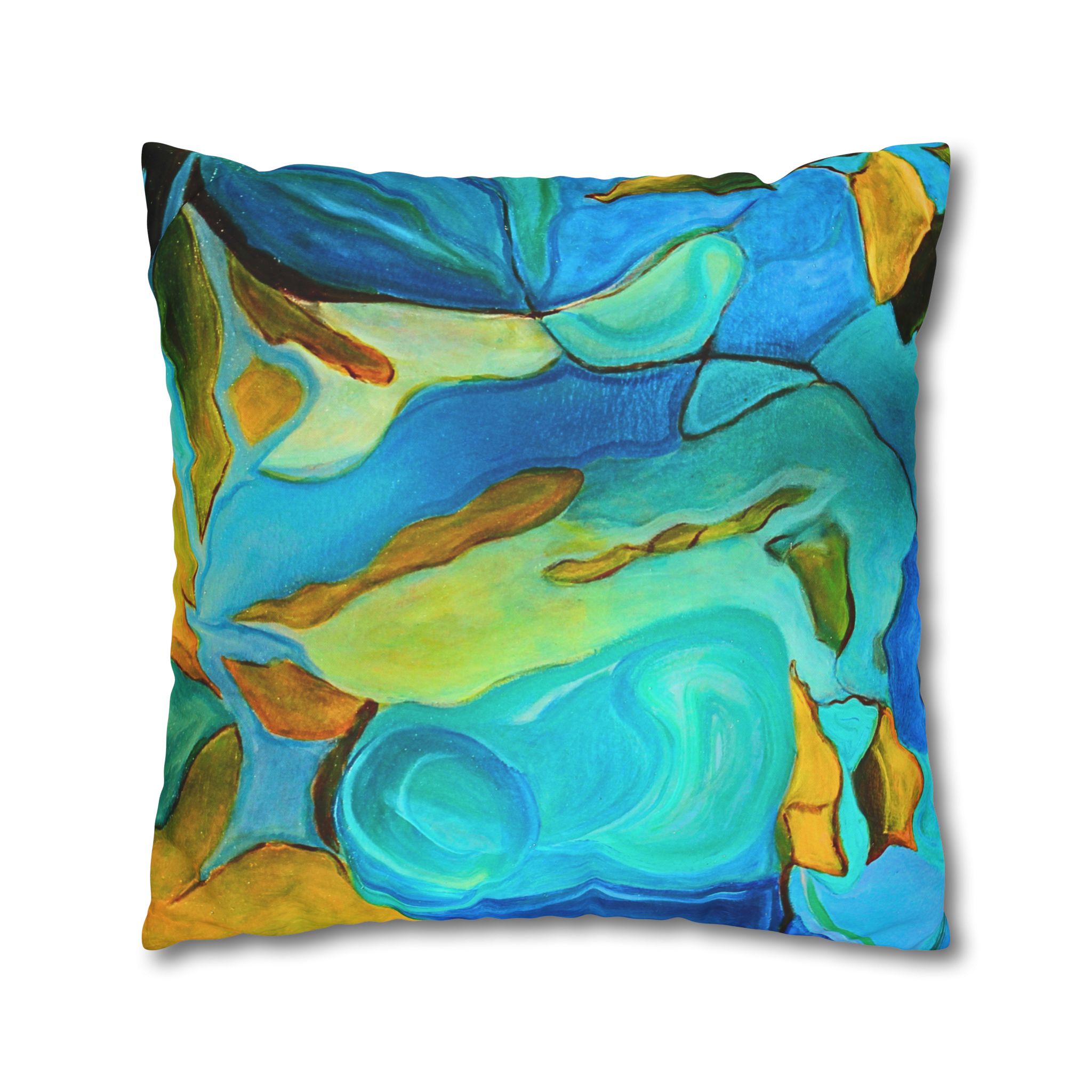 Canvas Pillowcase —River Muse Yellow, Blue and Green - Image 18