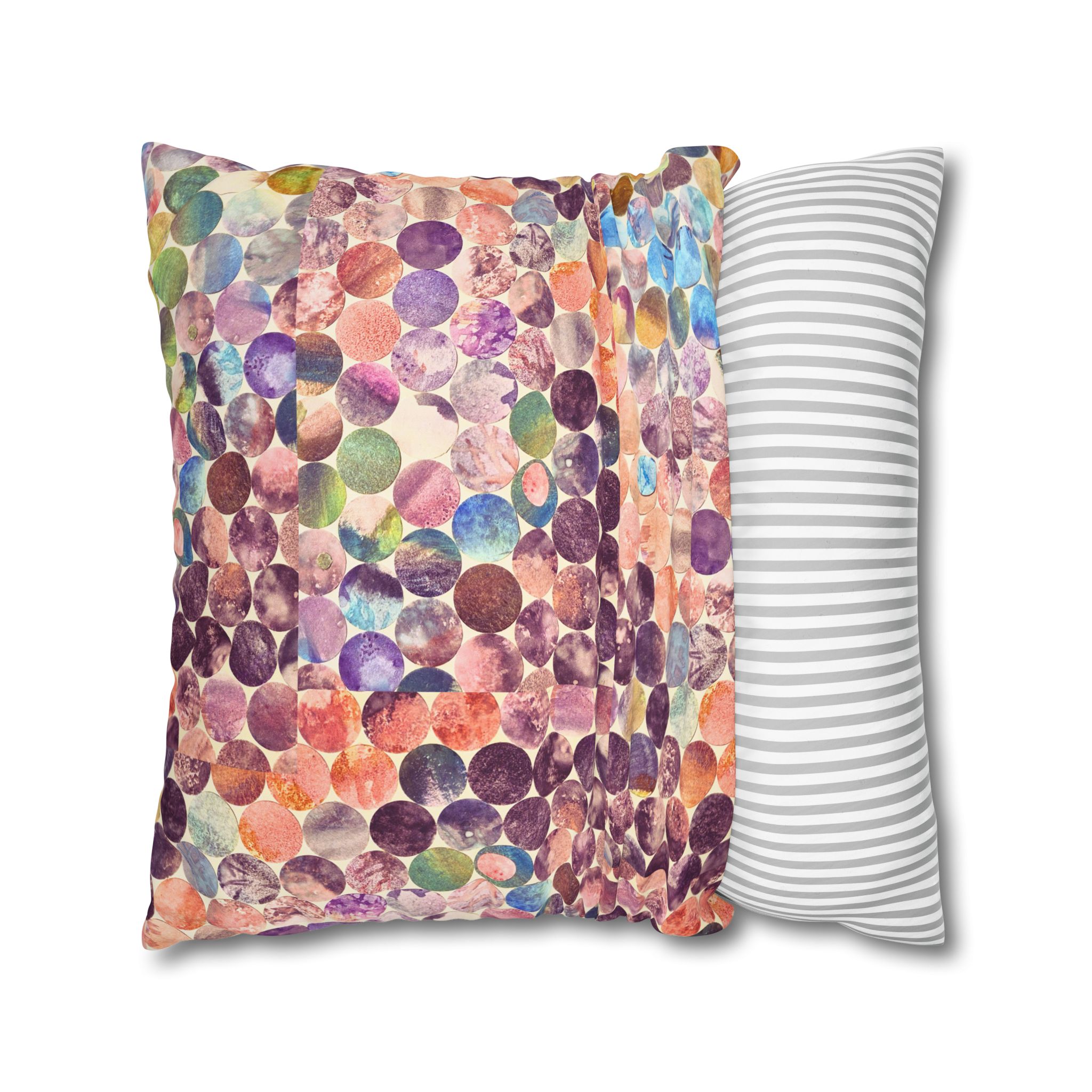 Canvas Square Pillowcase —Multicolored Paper Dots - Image 19