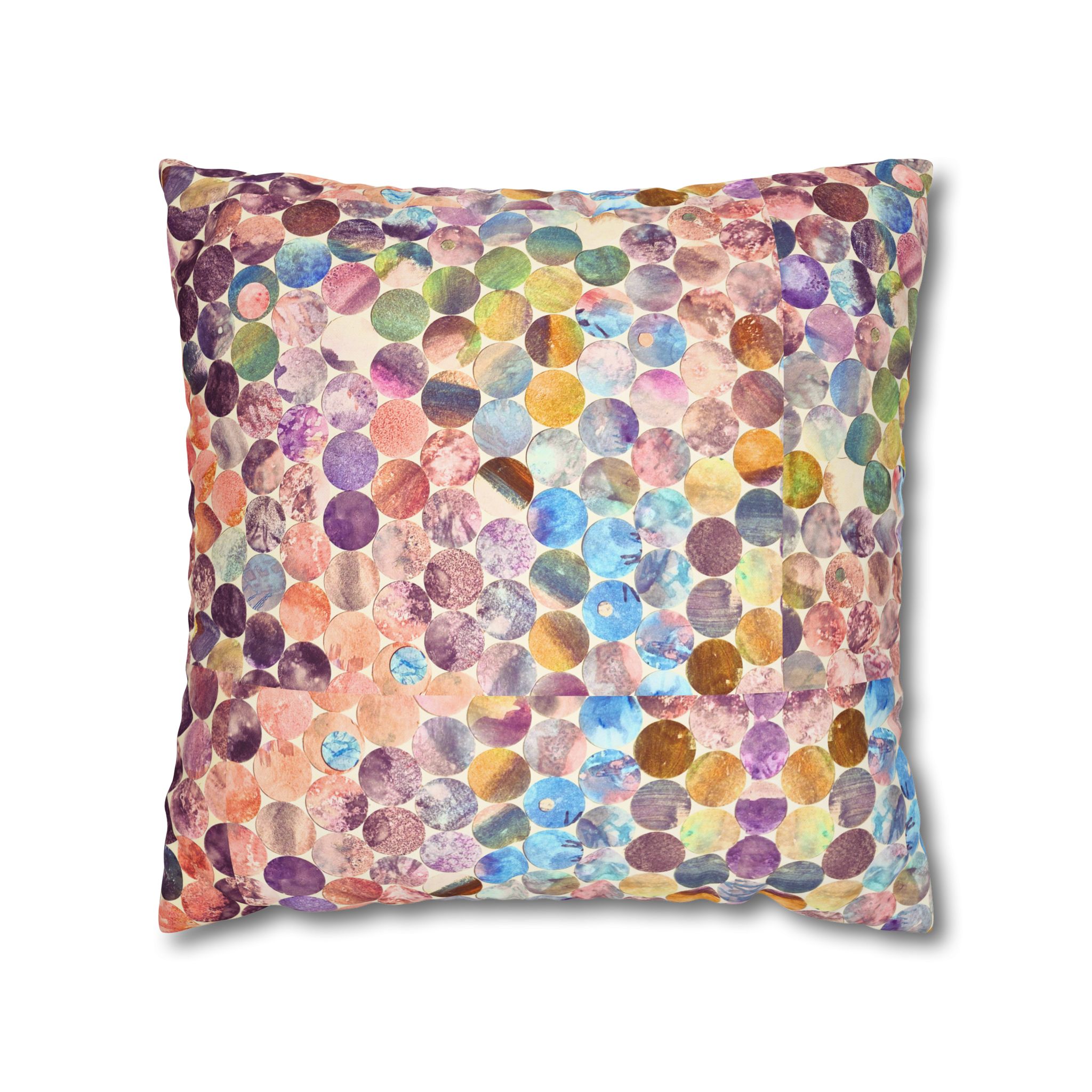 Canvas Square Pillowcase —Multicolored Paper Dots - Image 15