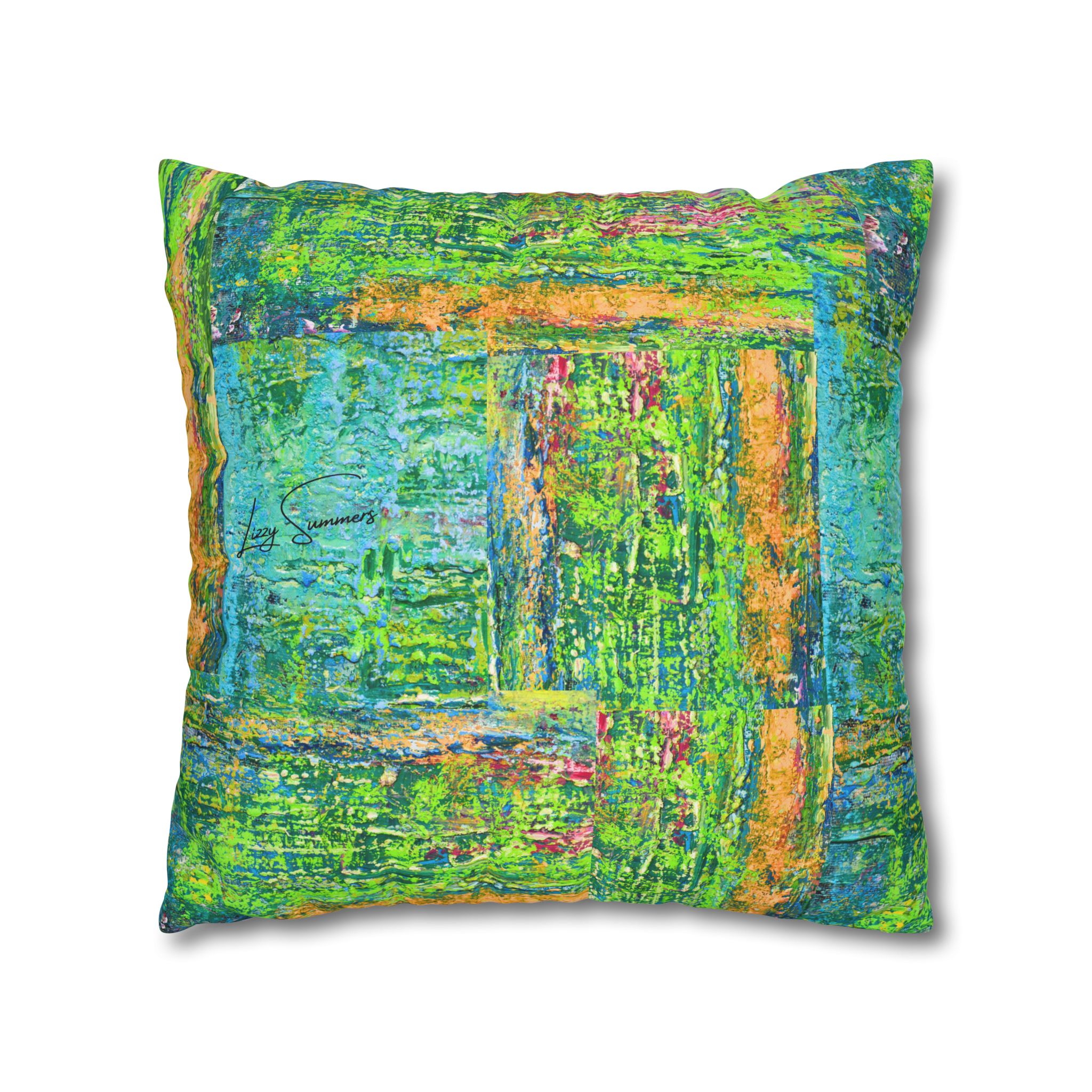 Abstract Canvas Pillowcase — Shimmering Neon Green - Image 14