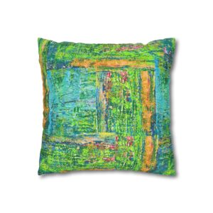 Abstract Canvas Pillowcase — Shimmering Neon Green