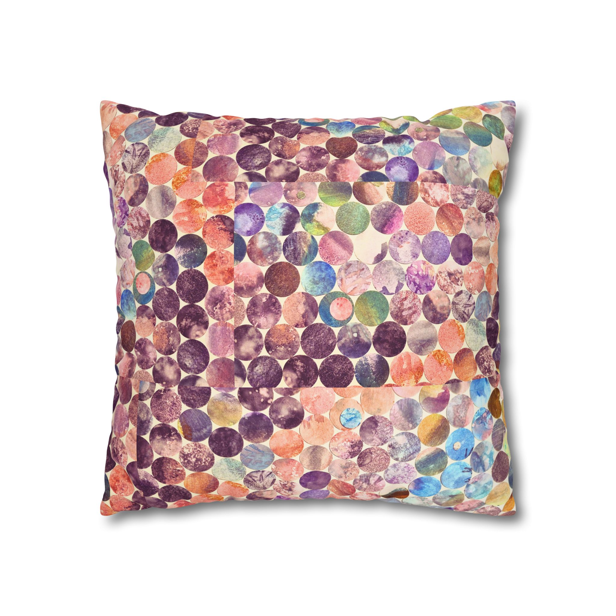 Canvas Square Pillowcase —Multicolored Paper Dots - Image 8