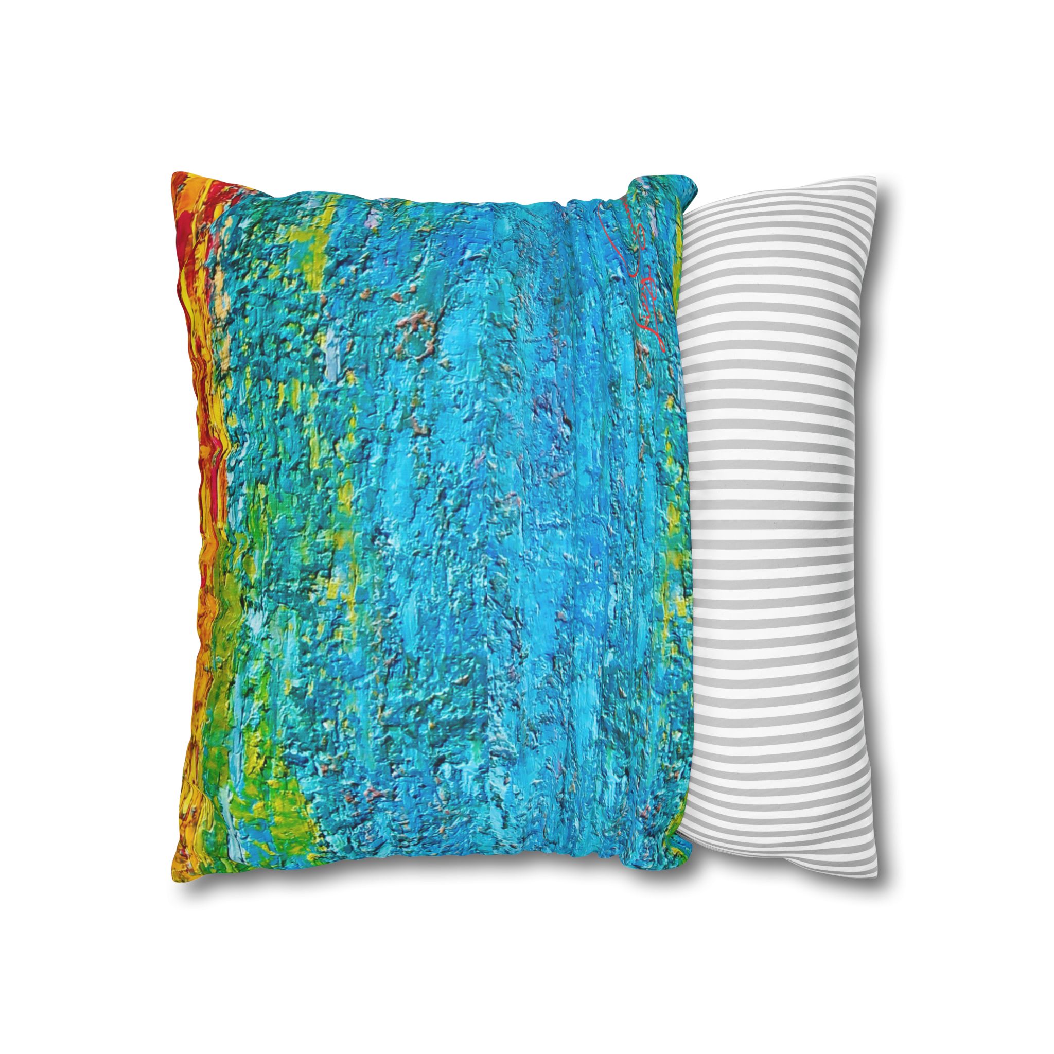 Abstract Canvas Pillowcase —Painted Blue Heavy Texture - Image 9