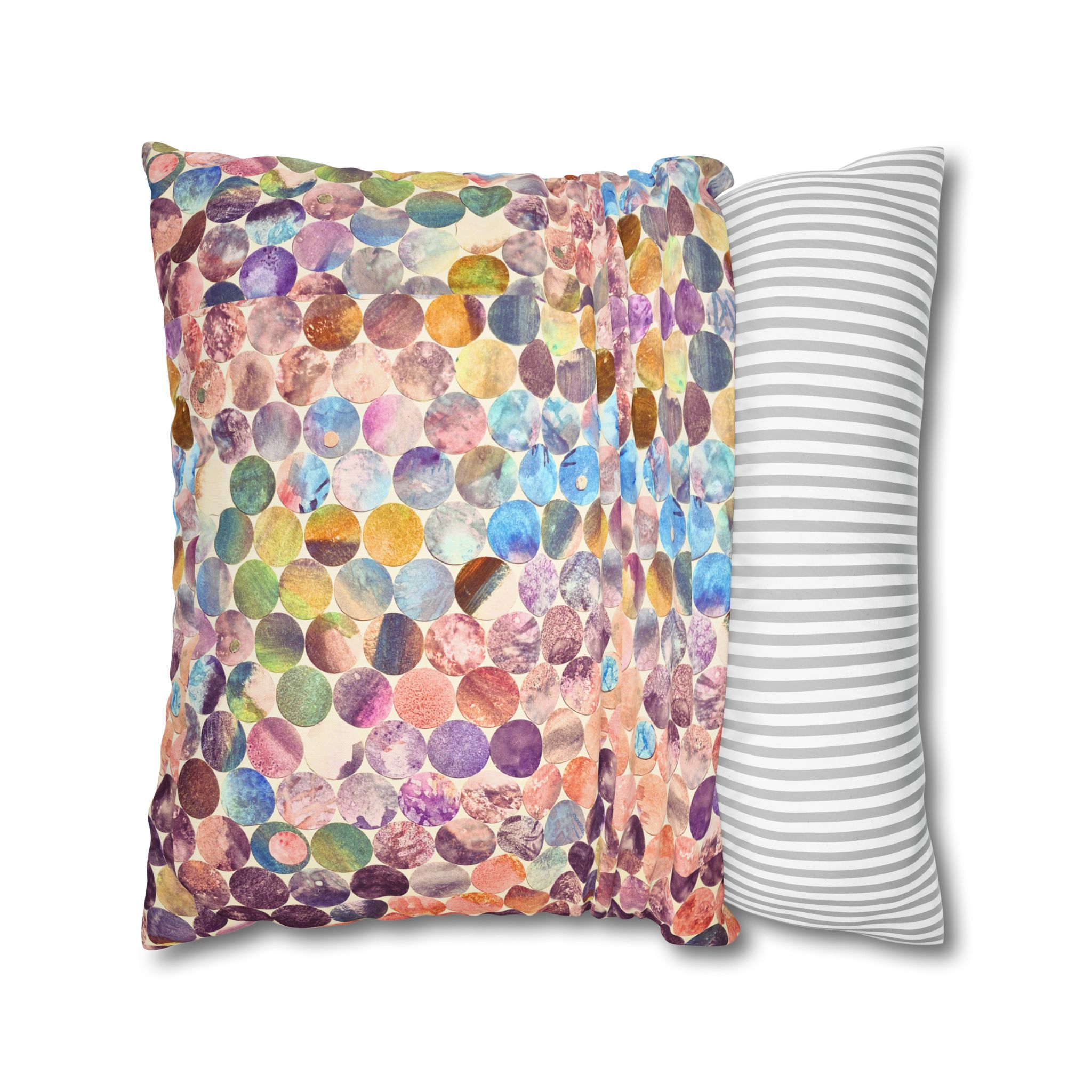 Canvas Square Pillowcase —Multicolored Paper Dots - Image 17