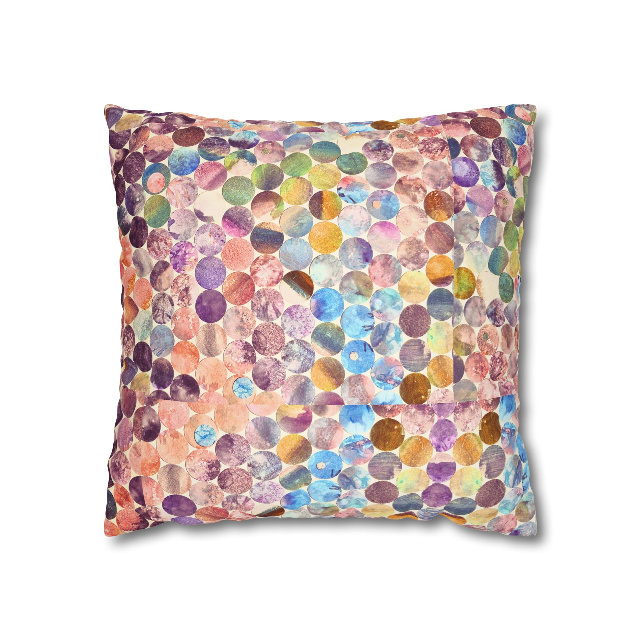 Canvas Square Pillowcase —Multicolored Paper Dots - Image 10