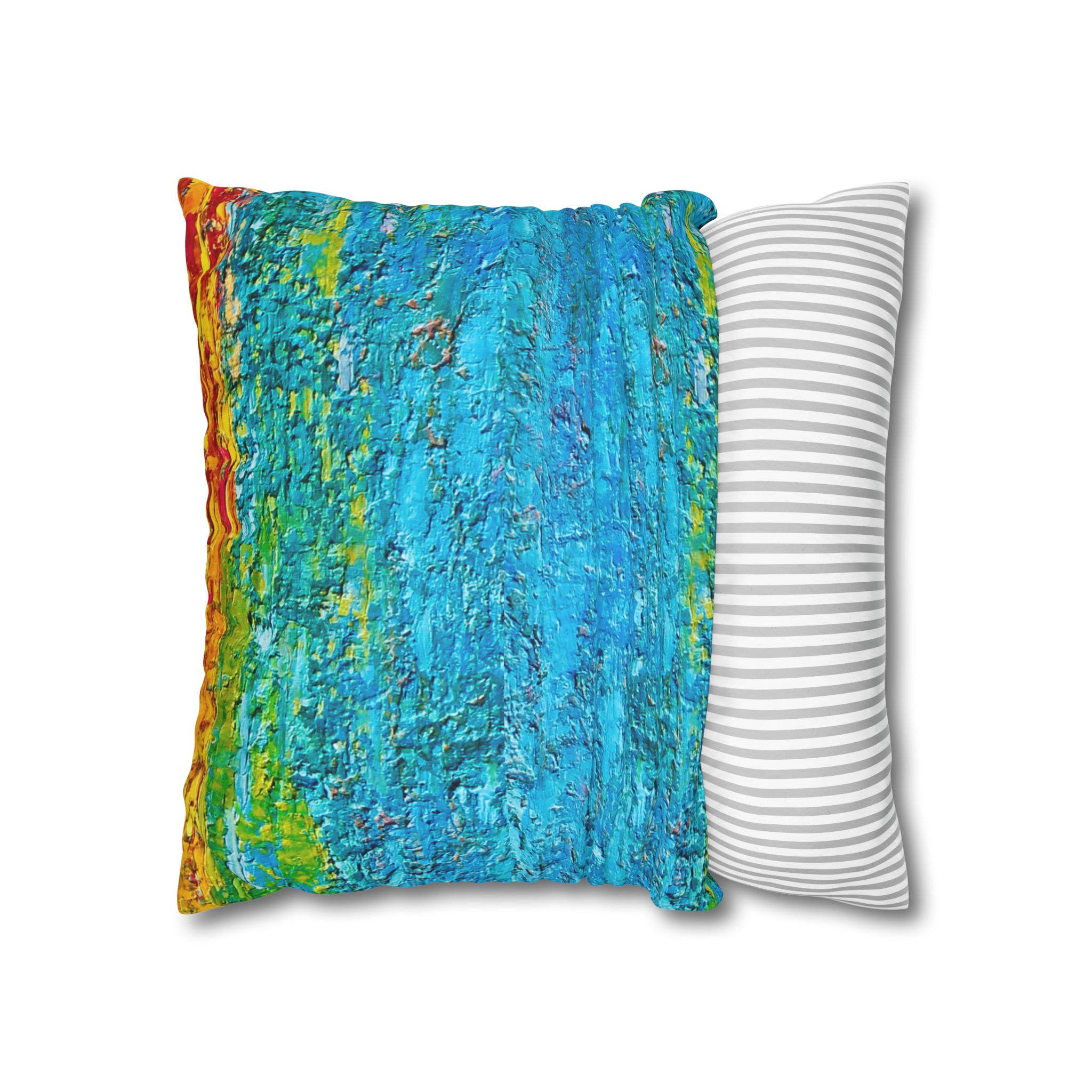 Abstract Canvas Pillowcase —Painted Blue Heavy Texture - Image 7