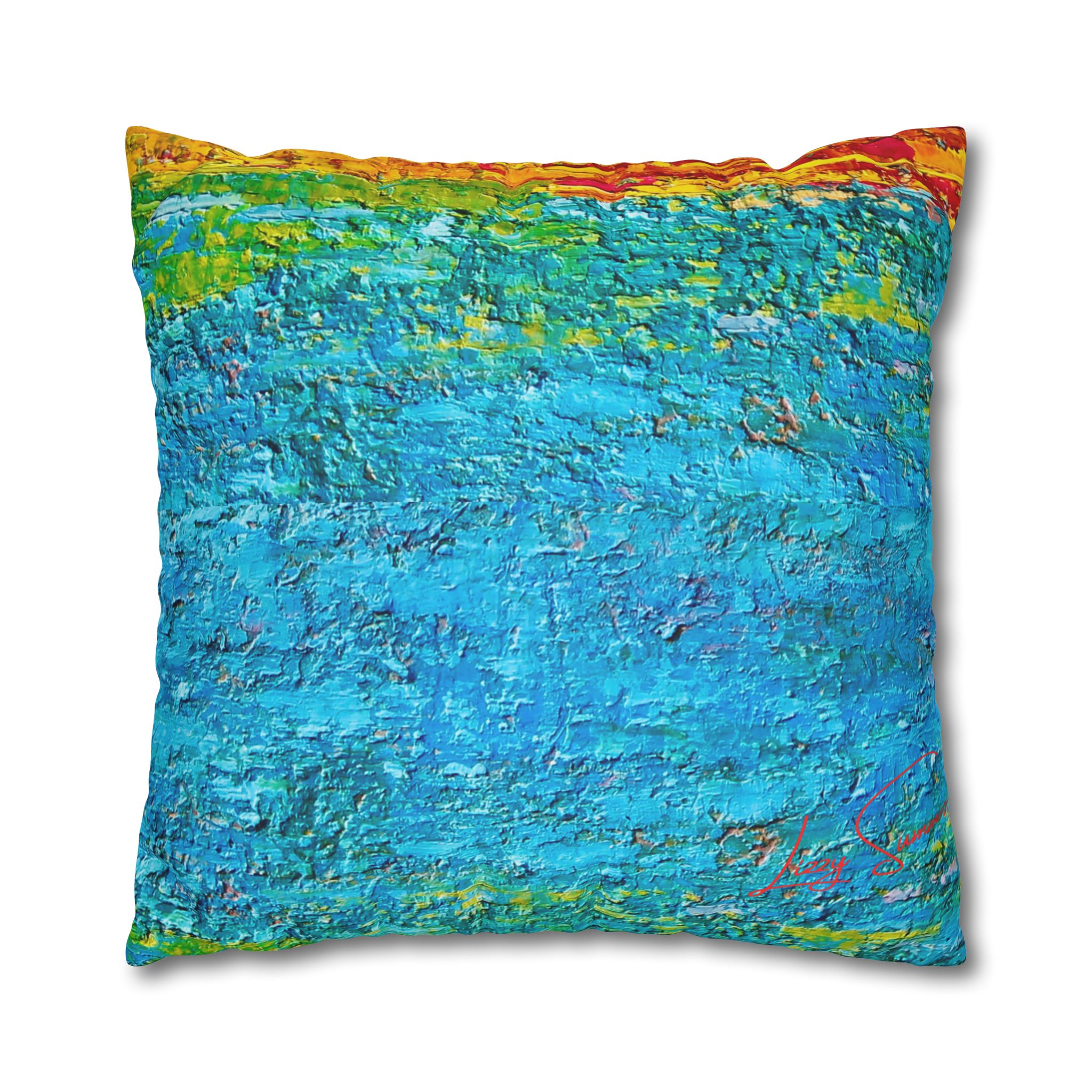 Abstract Canvas Pillowcase —Painted Blue Heavy Texture - Image 23
