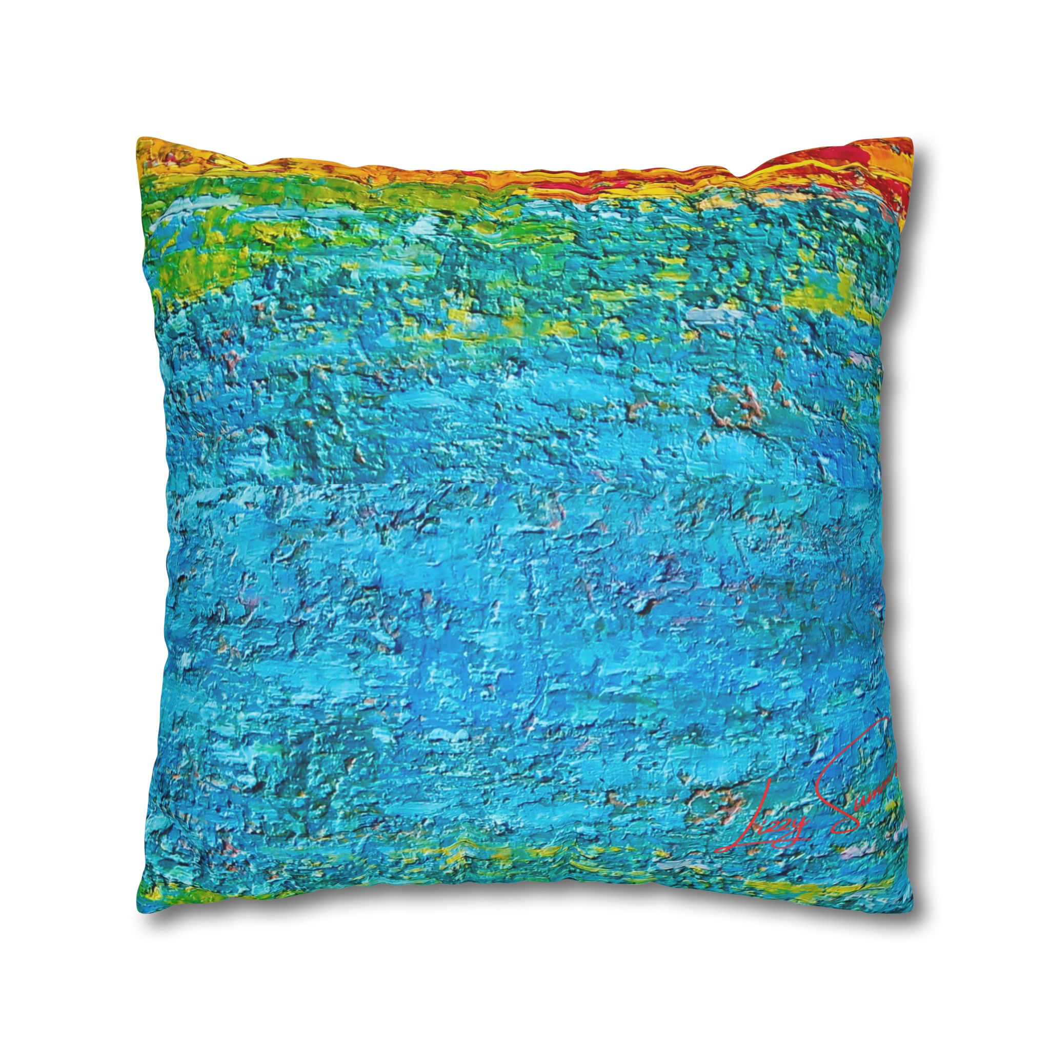 Abstract Canvas Pillowcase —Painted Blue Heavy Texture - Image 18
