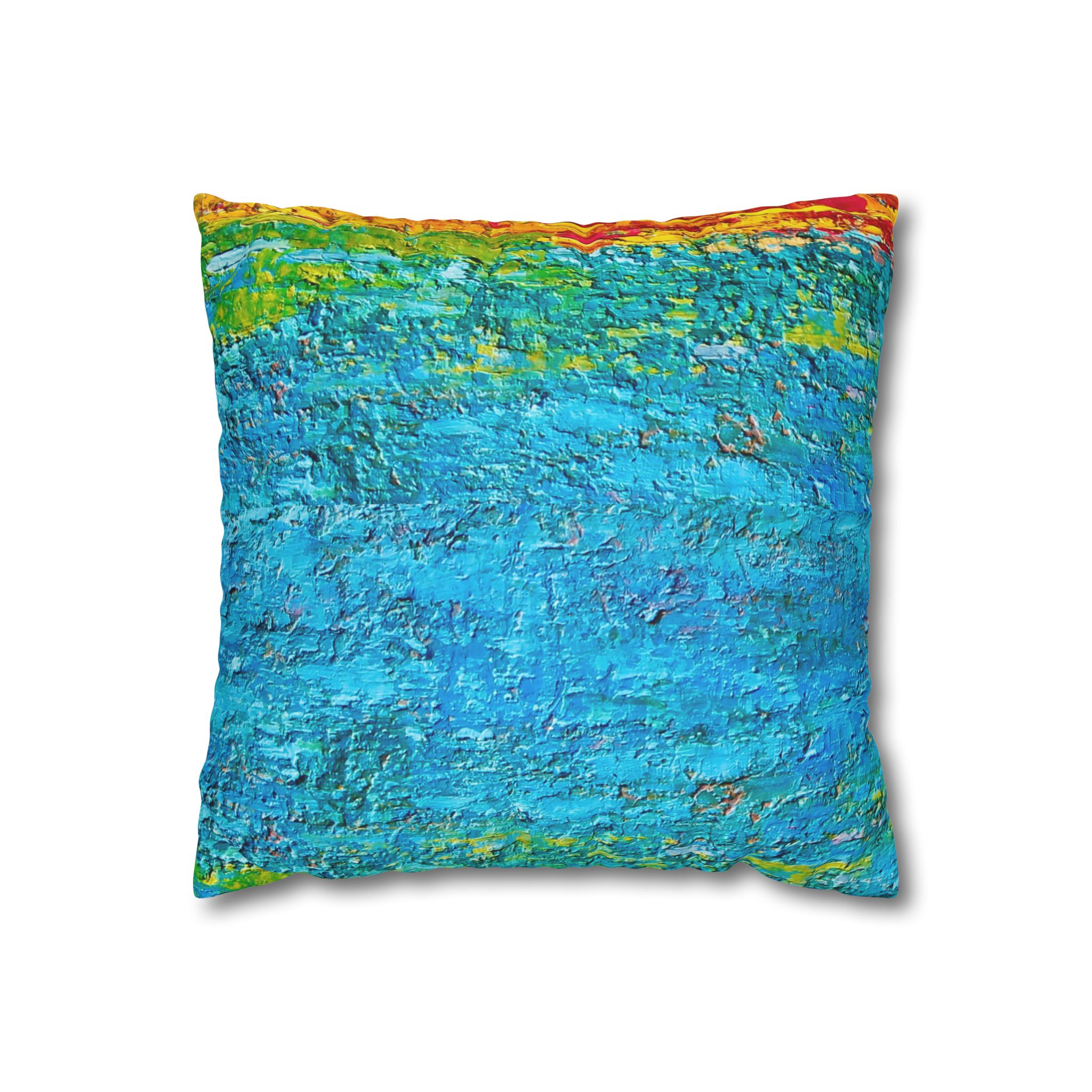 Abstract Canvas Pillowcase —Painted Blue Heavy Texture - Image 4