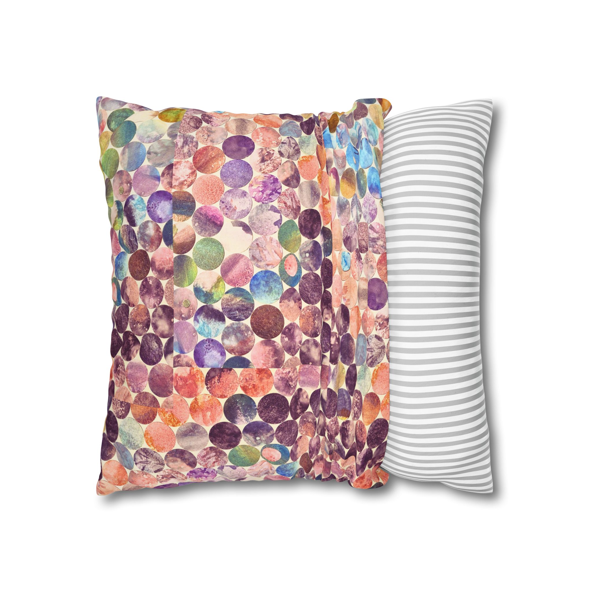 Canvas Square Pillowcase —Multicolored Paper Dots - Image 9