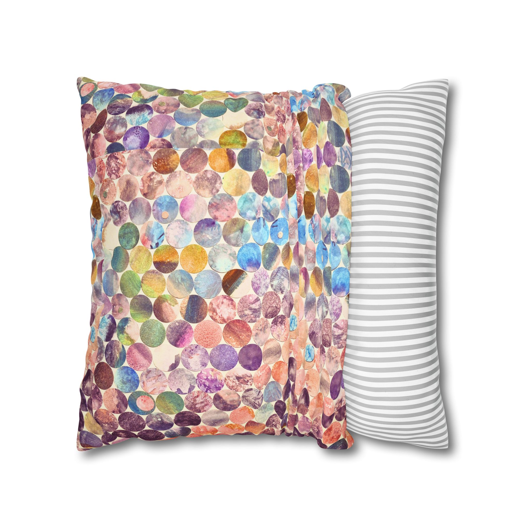 Canvas Square Pillowcase —Multicolored Paper Dots - Image 12