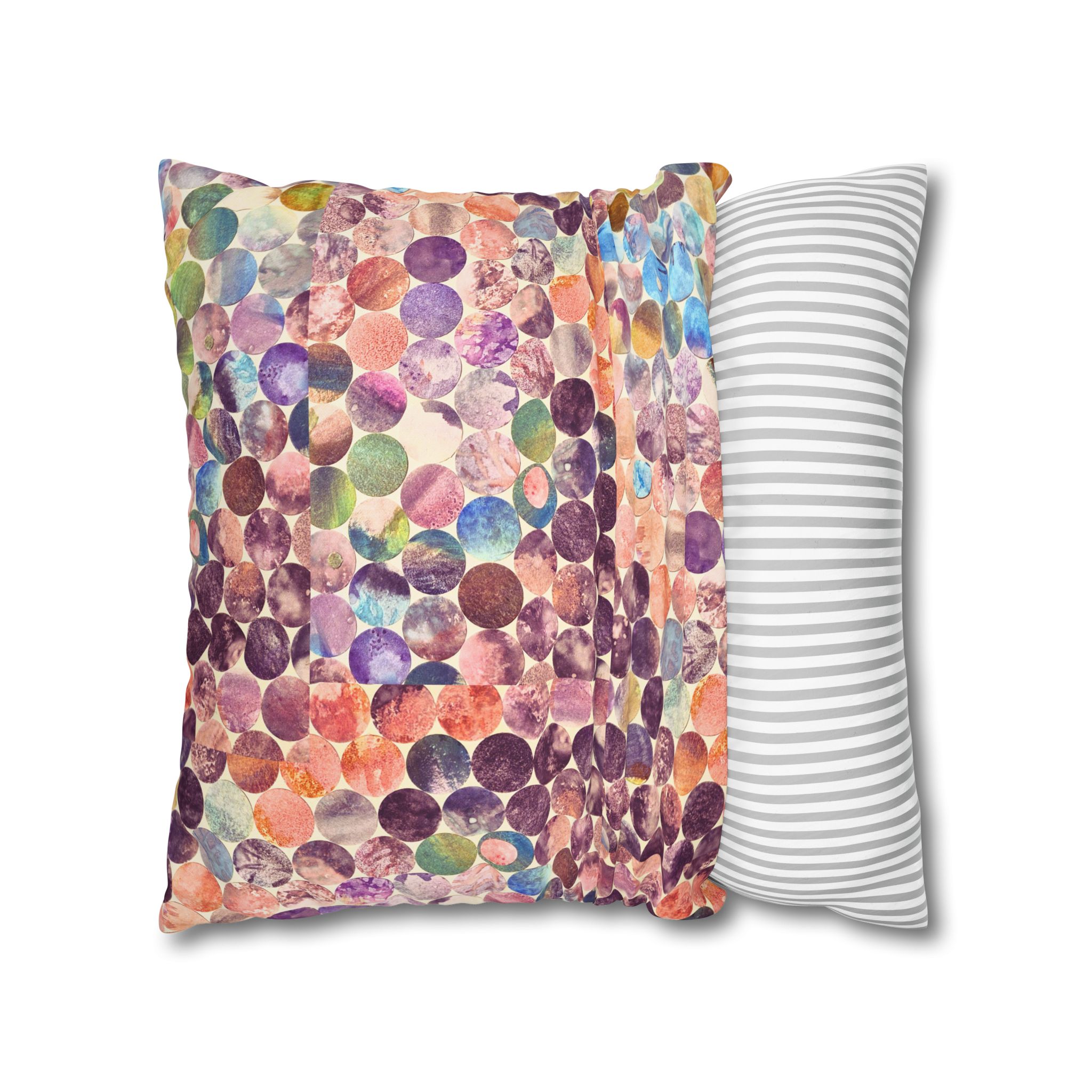 Canvas Square Pillowcase —Multicolored Paper Dots - Image 14