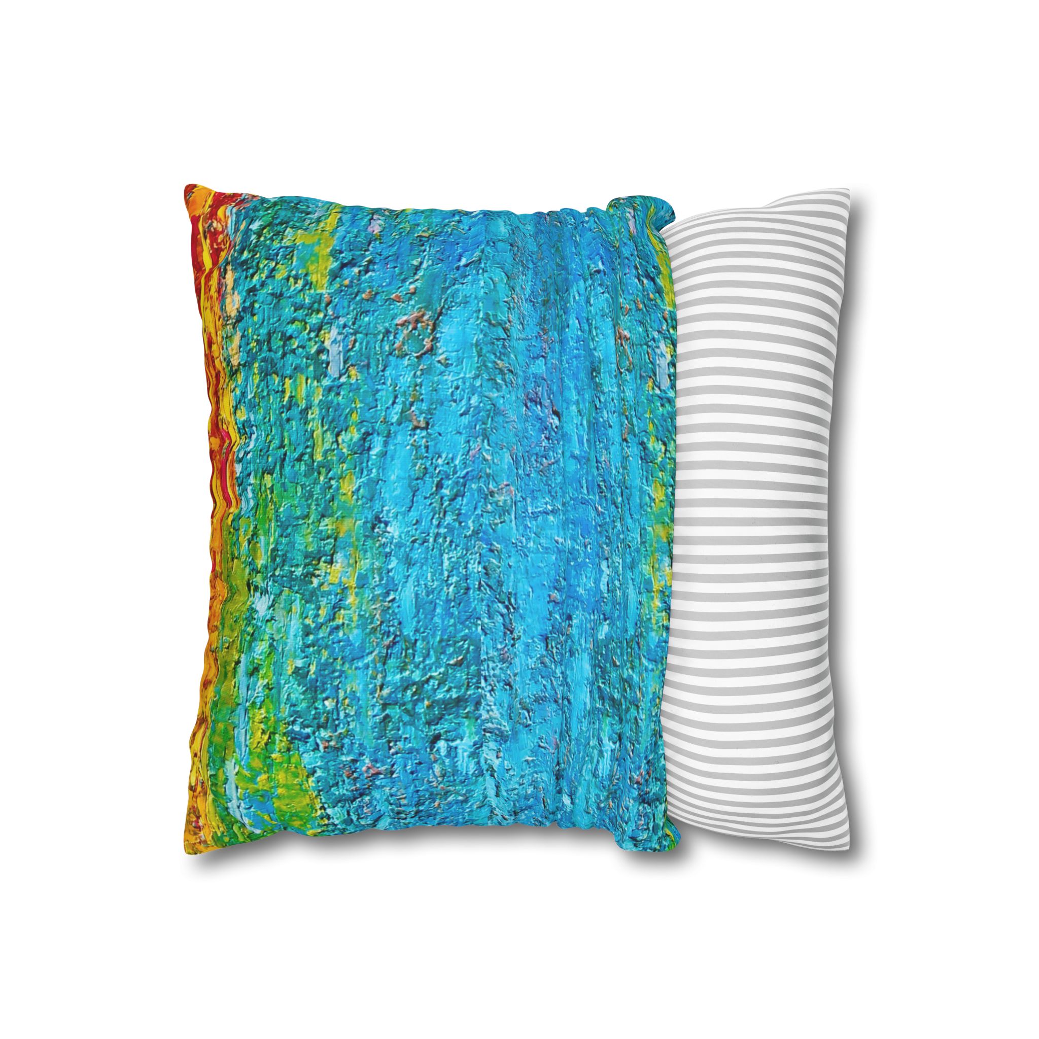 Abstract Canvas Pillowcase —Painted Blue Heavy Texture - Image 2