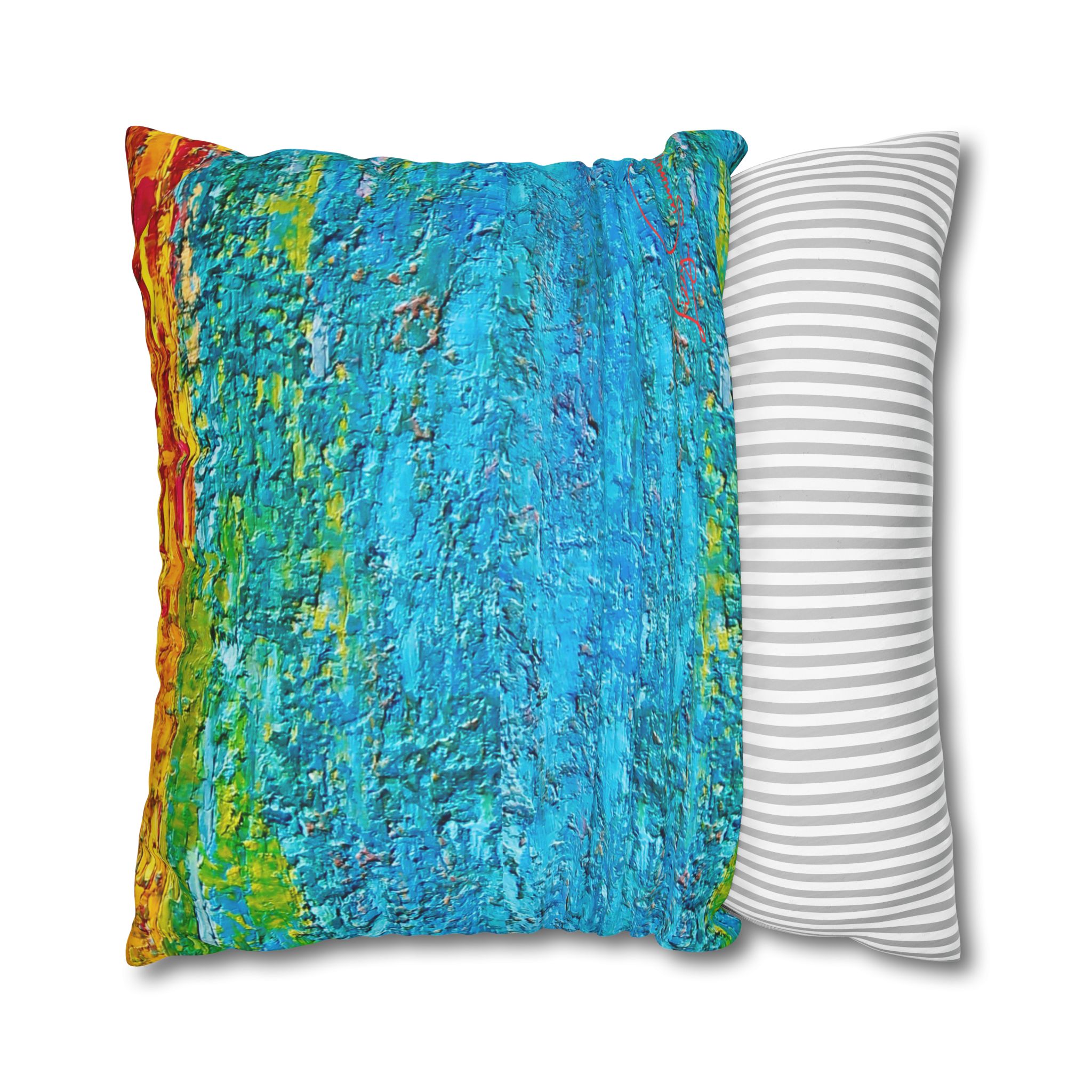 Abstract Canvas Pillowcase —Painted Blue Heavy Texture - Image 24