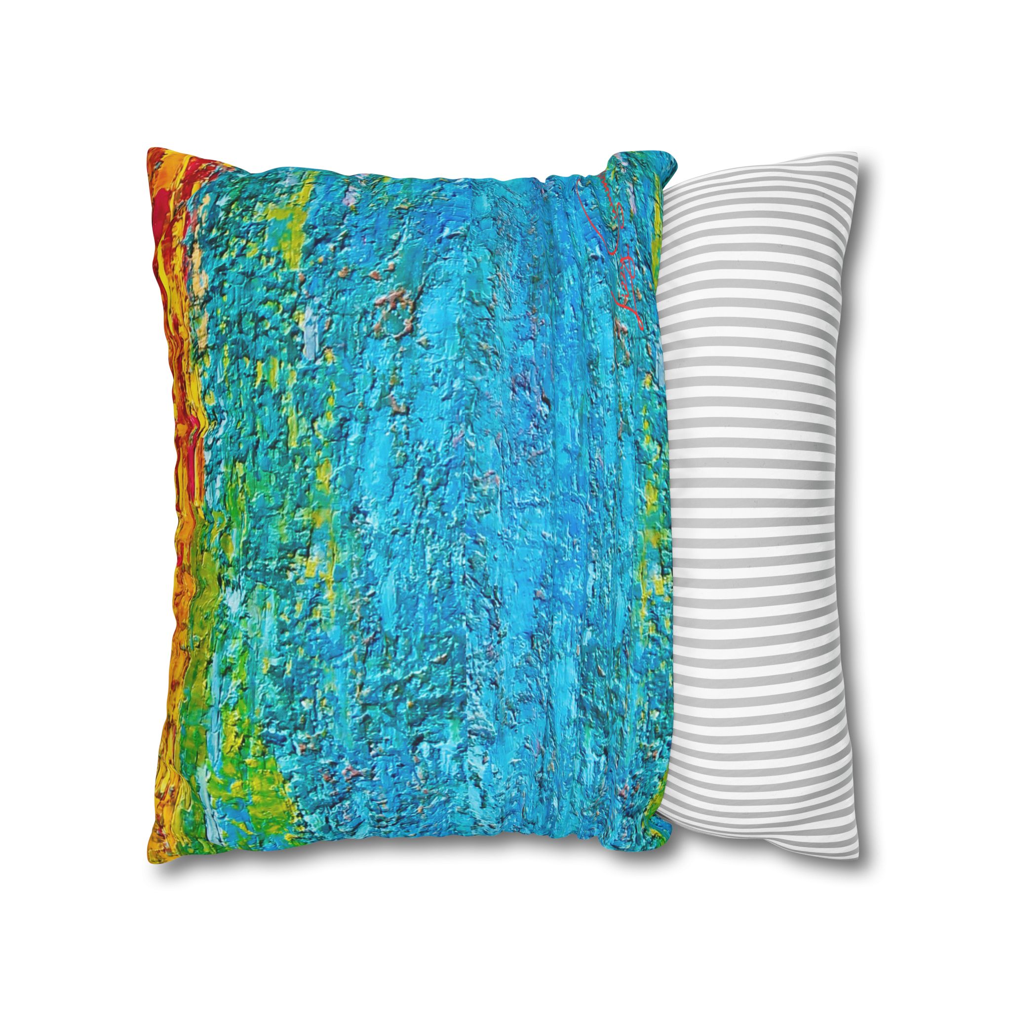 Abstract Canvas Pillowcase —Painted Blue Heavy Texture - Image 14