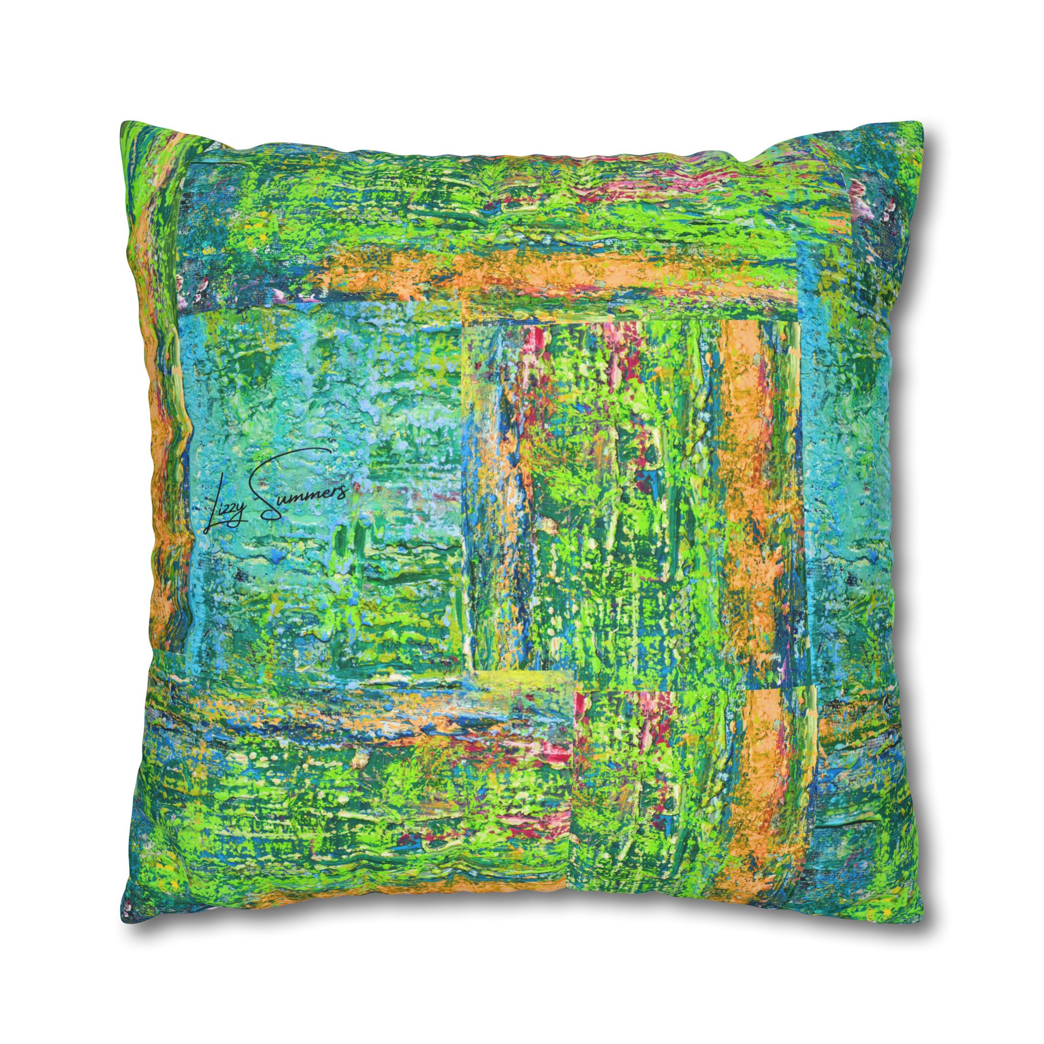 Abstract Canvas Pillowcase — Shimmering Neon Green - Image 26